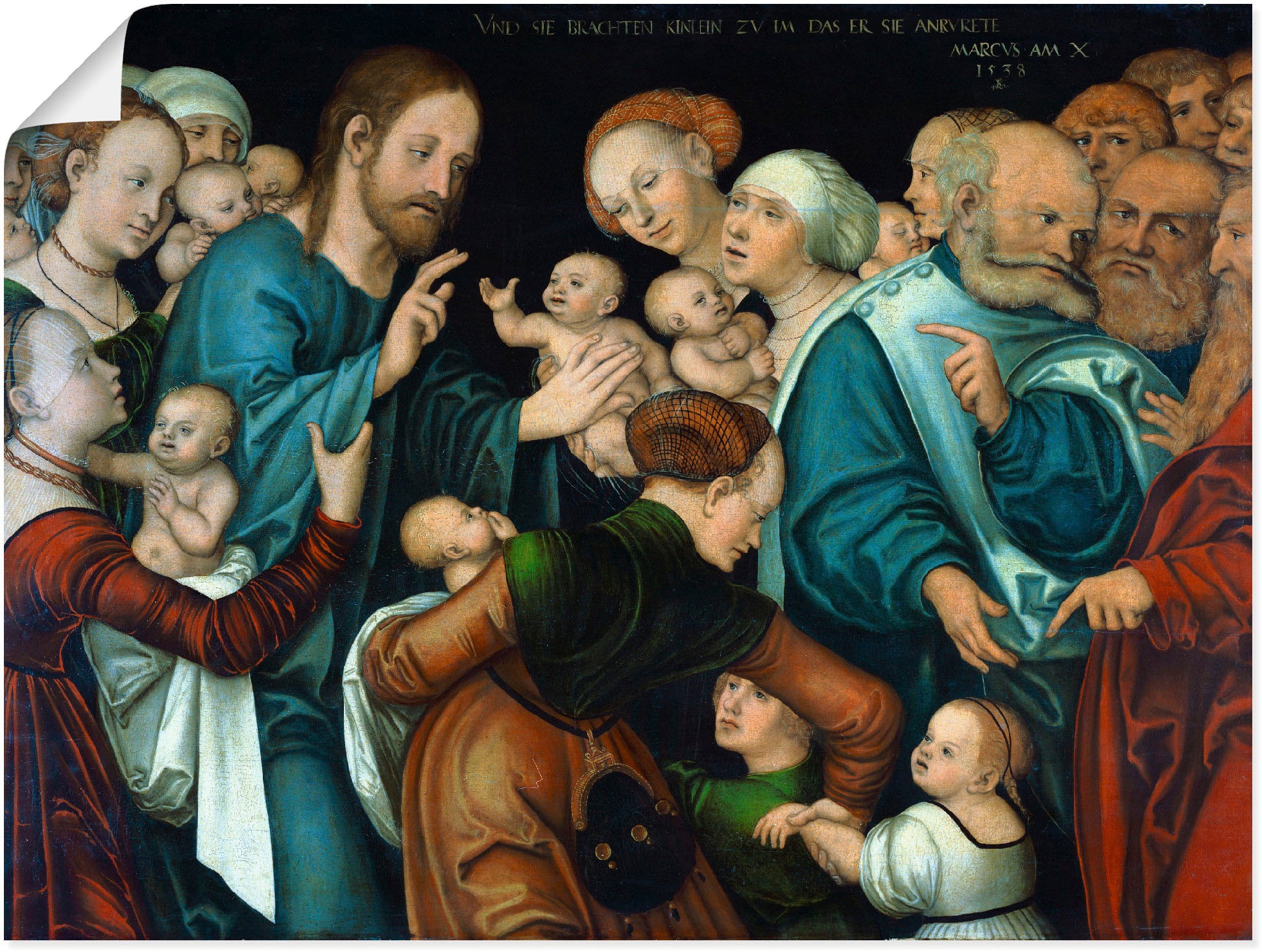 Image of Artland Wandbild »Die Segnung der Kinder. Weimar, 1538«, Gruppen & Familien, (1 St.), in vielen Grössen & Produktarten -Leinwandbild, Poster, Wandaufkleber / Wandtattoo auch für Badezimmer geeignet bei Ackermann Versand Schweiz