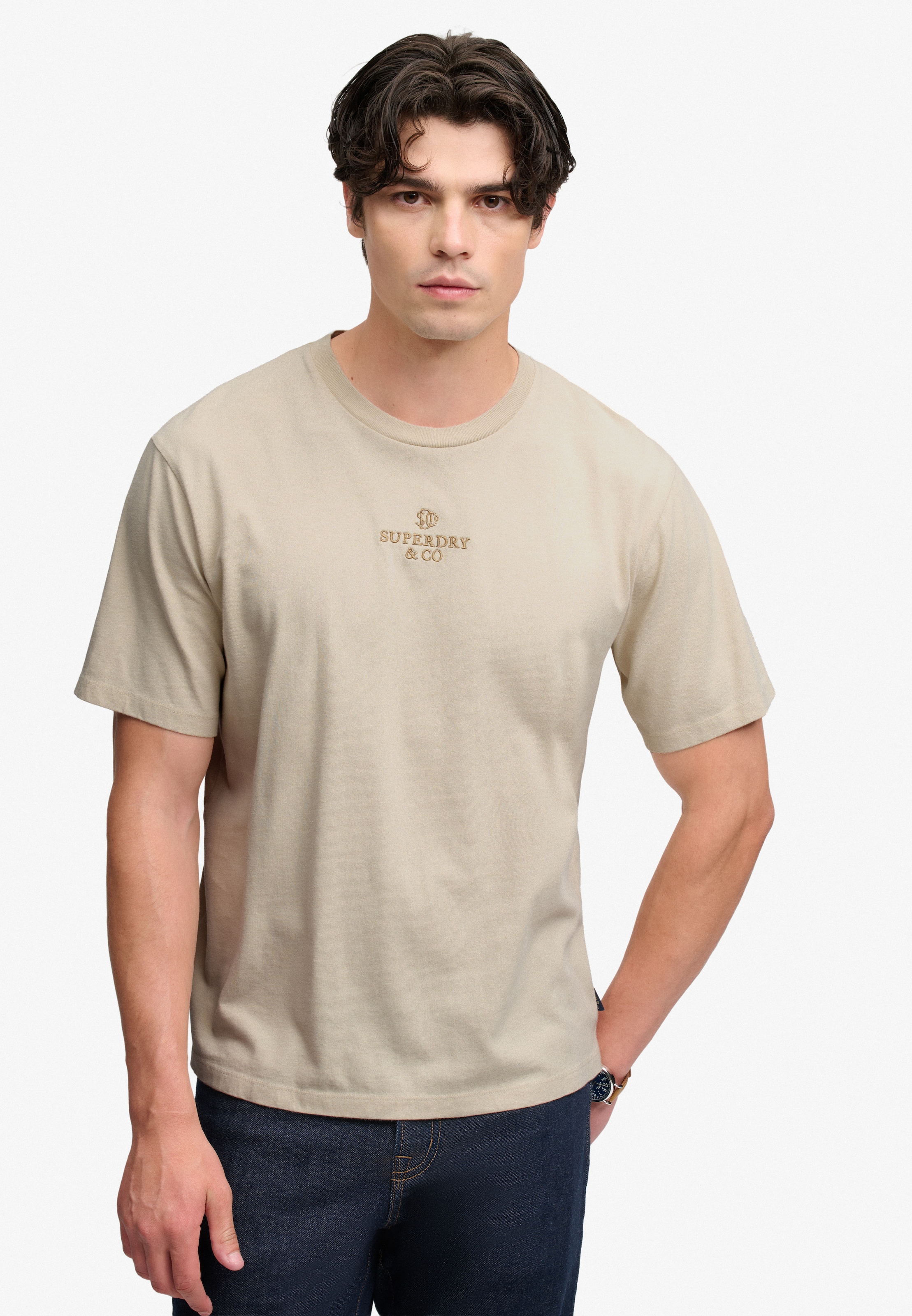 Image of Superdry Rundhalsshirt "MICRO LOGO T SHIRT" Baumwolle, loose fit