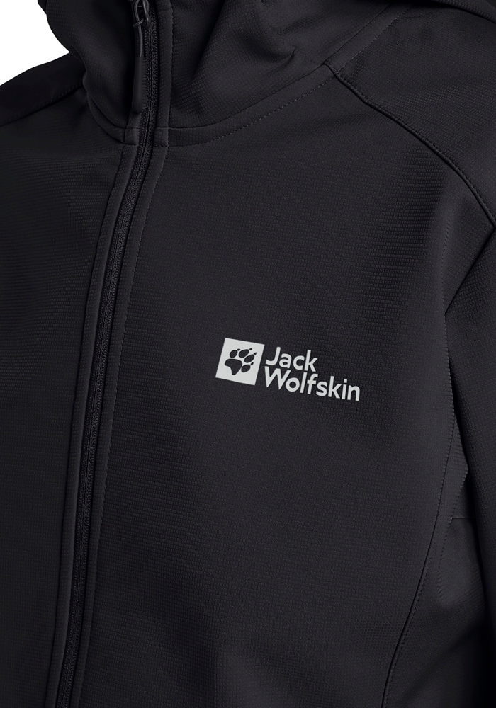 Jack Wolfskin Veste softshell »BORNBERG HOODY W« mit Kapuze für vielseitige Outdoor-Aktivitäten, mit fester Kapuze, atmungsaktiv