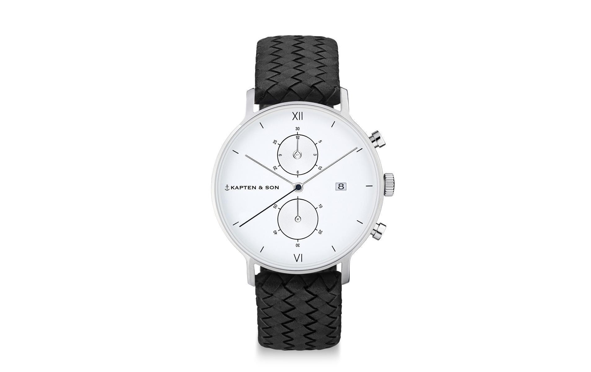 Image of Kapten & Son Quarzuhr »Chrono Black Woven Leather« bei Ackermann Versand Schweiz