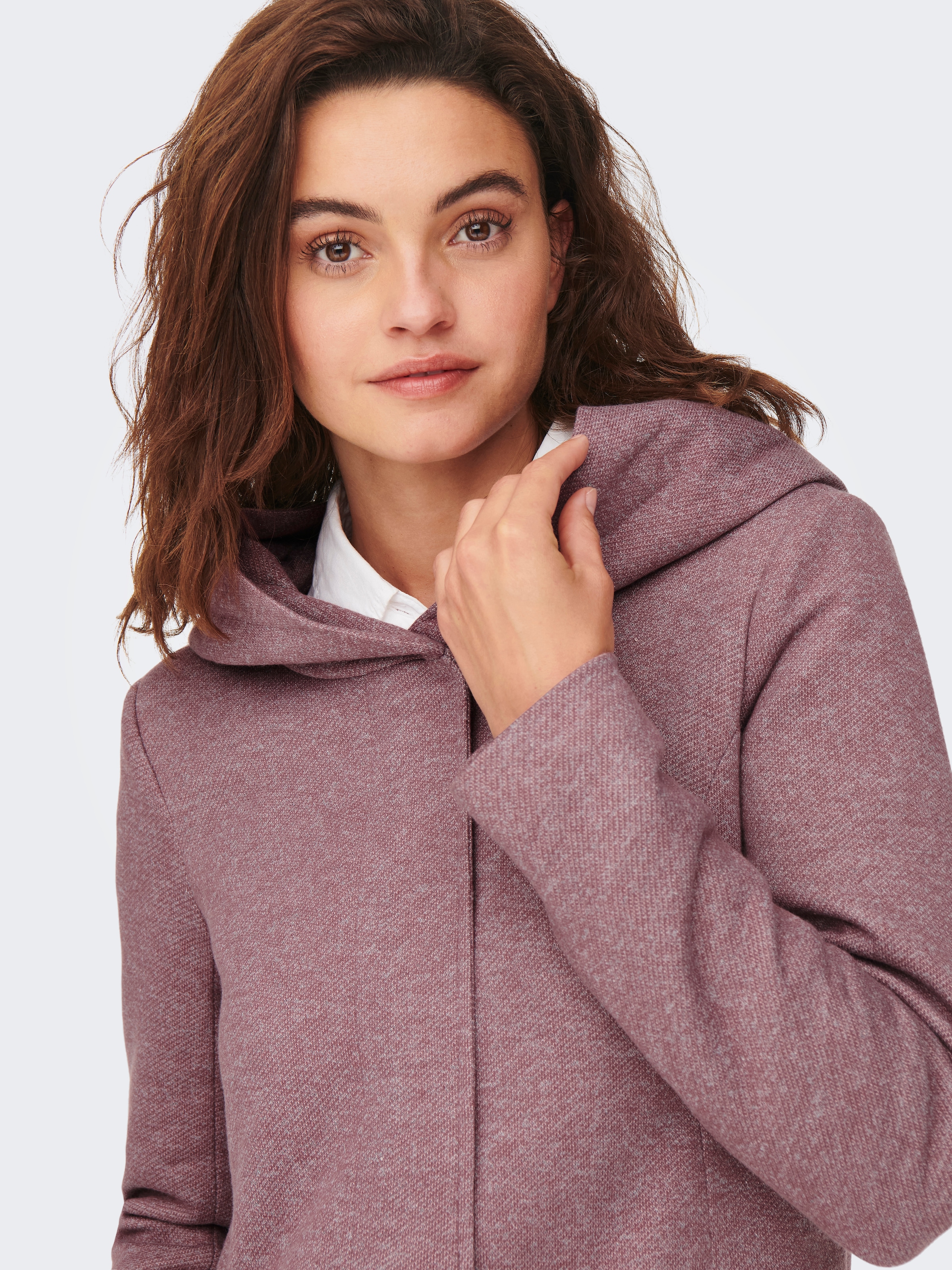 ONLY Veste longue »ONLSEDONA LIGHT COAT OTW NOOS« mit Kapuze in melierter Optik