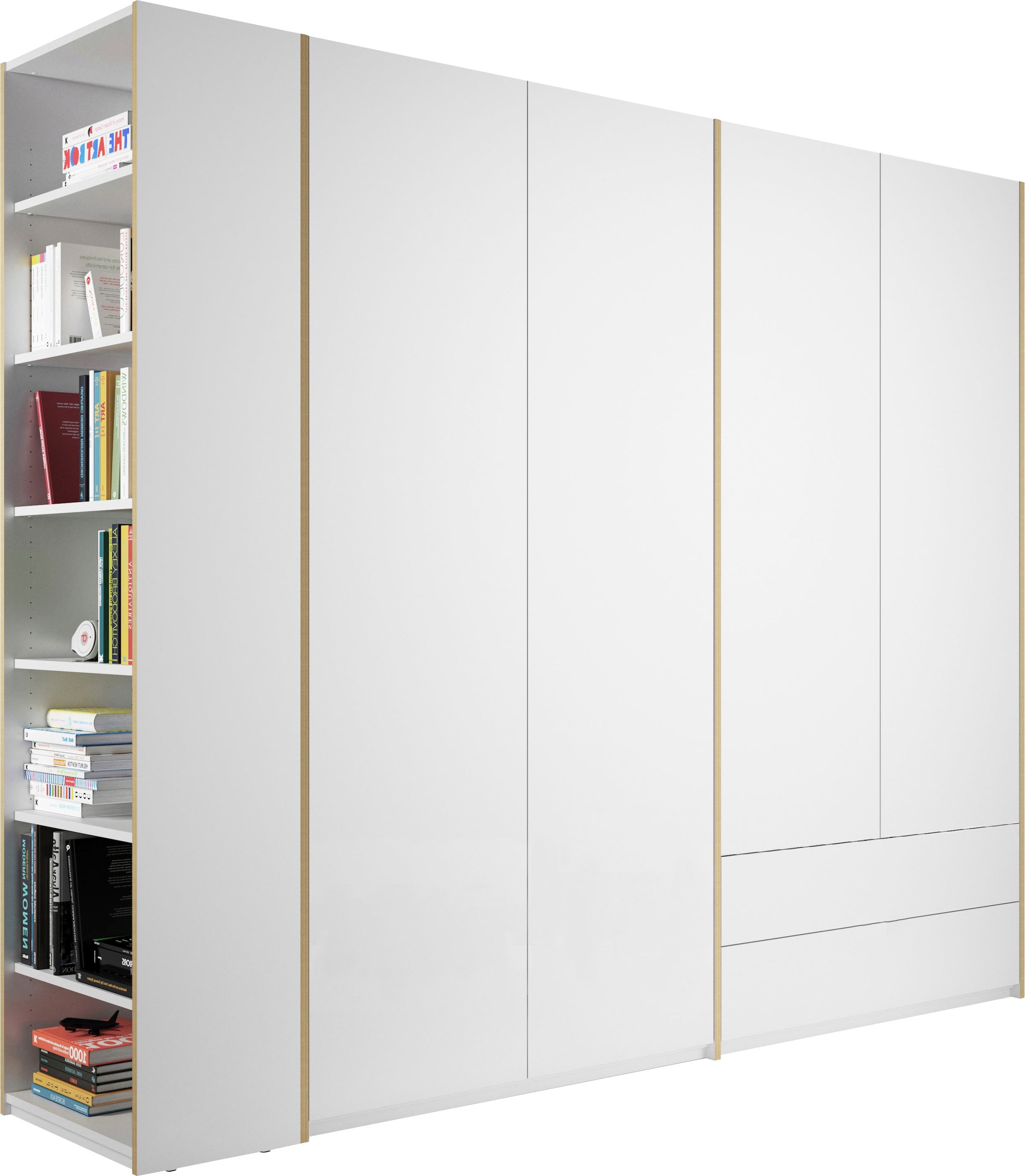 Drehtürenschrank »Modular Plus Variante 8«, 2 Schubladen, Anbauregal wahlweise links...