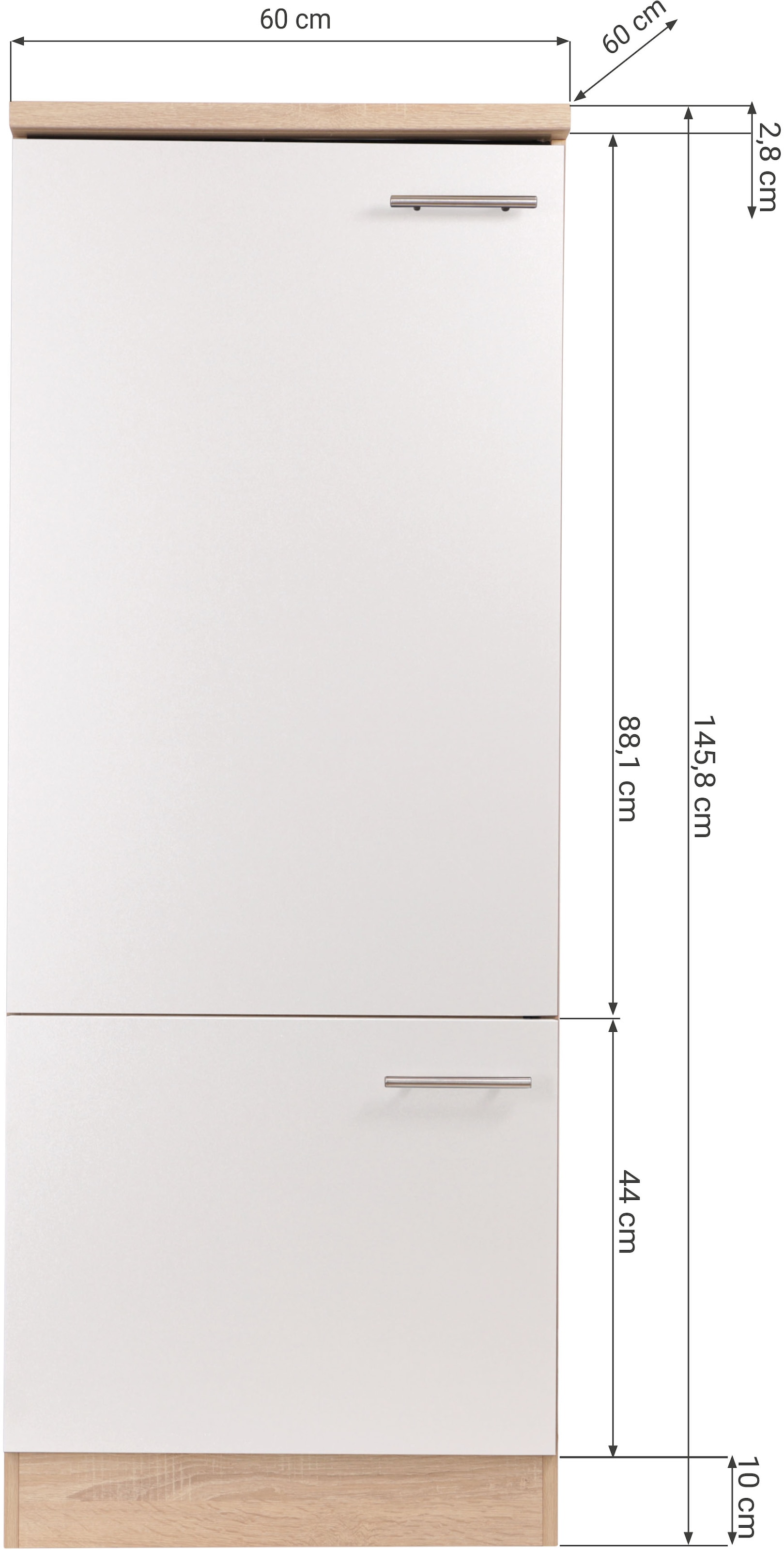 RESPEKTA Armoire réfrigérée encastrable »Merle« Breite 60 cm, Türen wechselseitig anschlagbar, Höhe 144,8 cm