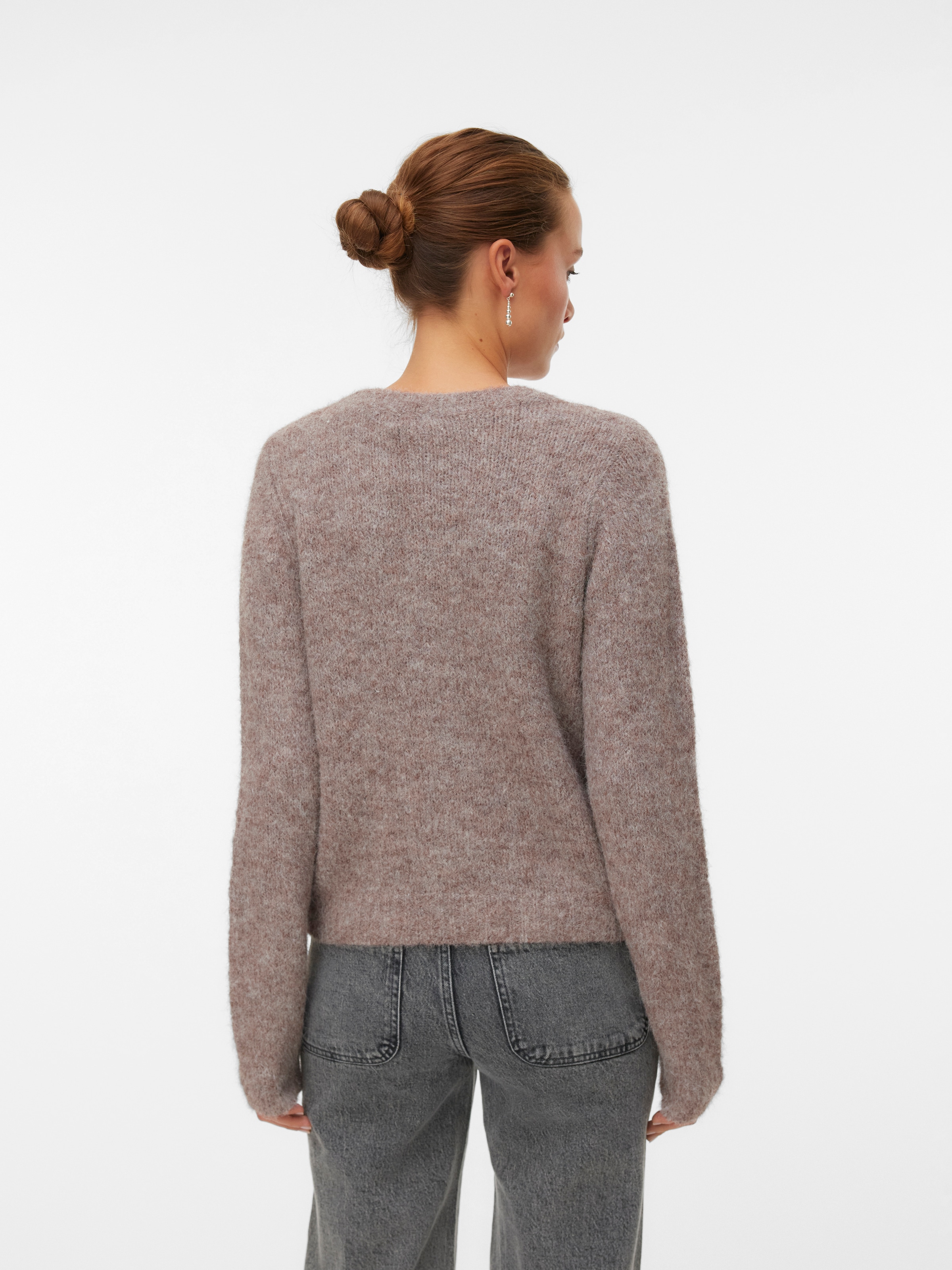 Vero Moda Strickjacke »VMNOVAH LS O-NECK BUTTON CARDI GA NOOS« Materialmix, regular fit