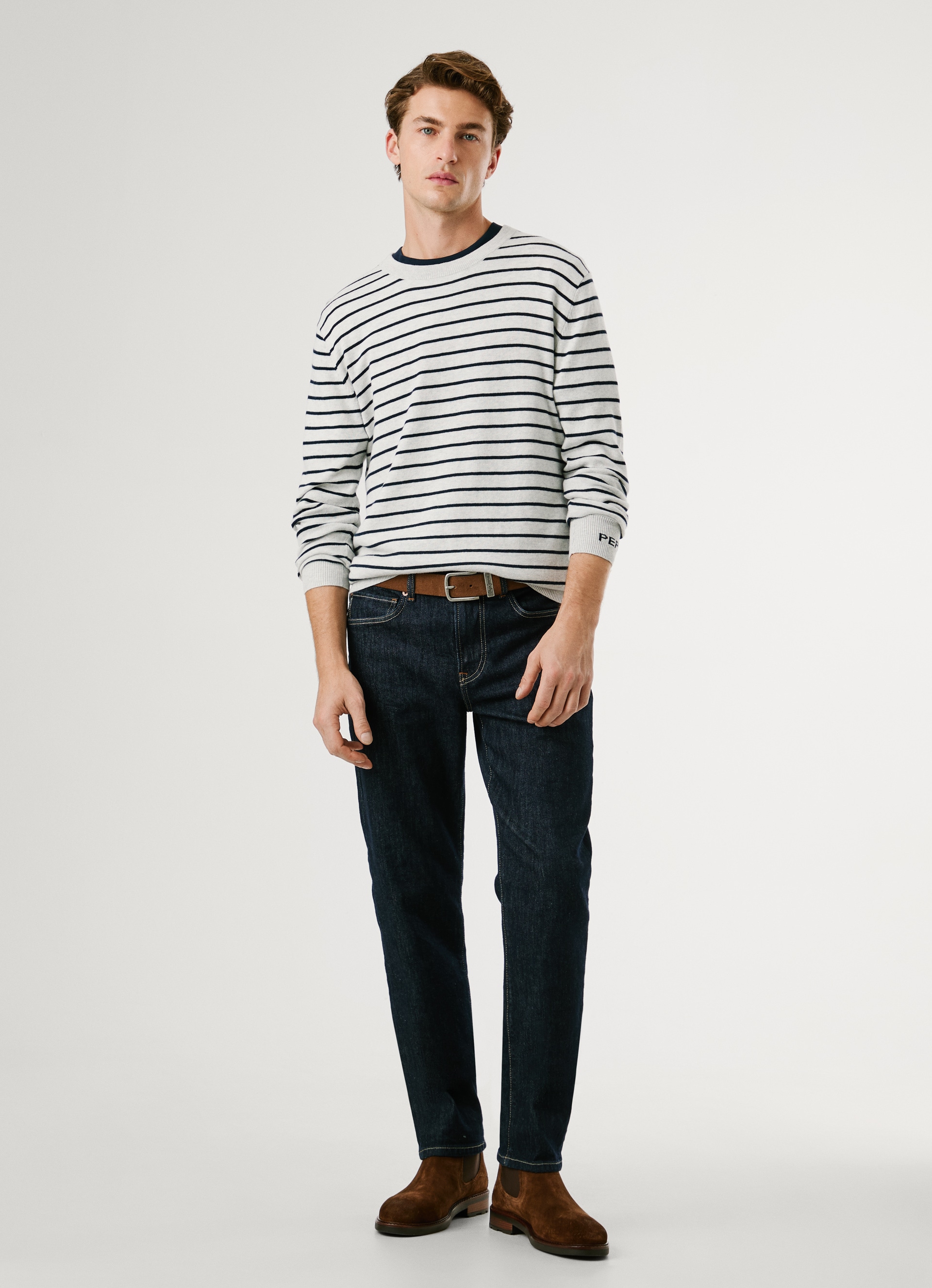Pepe Jeans Pull à col rond »ANDRE STRIPES« mit Kaschmir-Anteil, gestreift