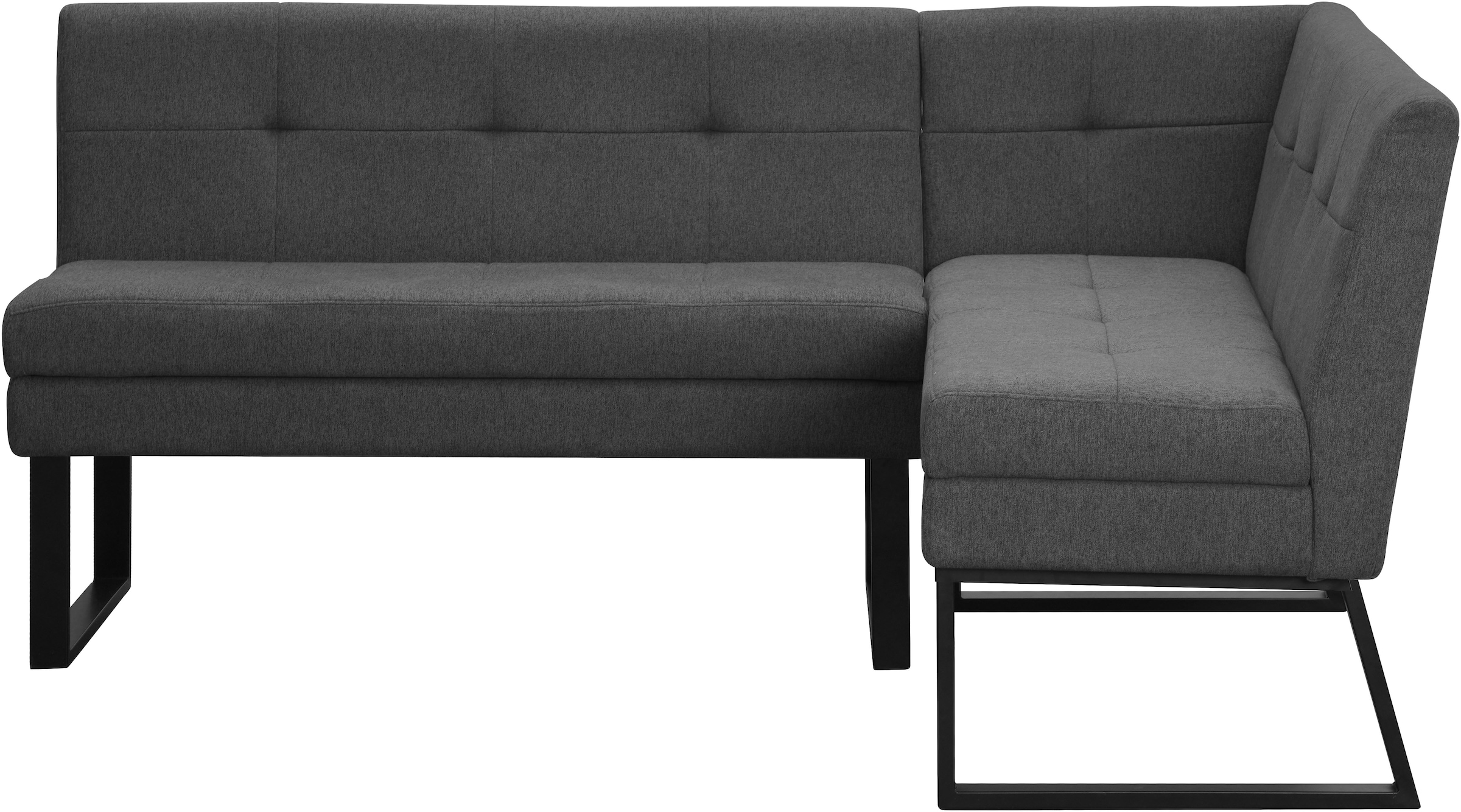 GOODproduct Eckbank »Geranie, Sitzbank, Essbank, pflegeleichter Strukturstoff« Eckbank inkl. Stauraum, Pulverbeschichtetes Metallgestell