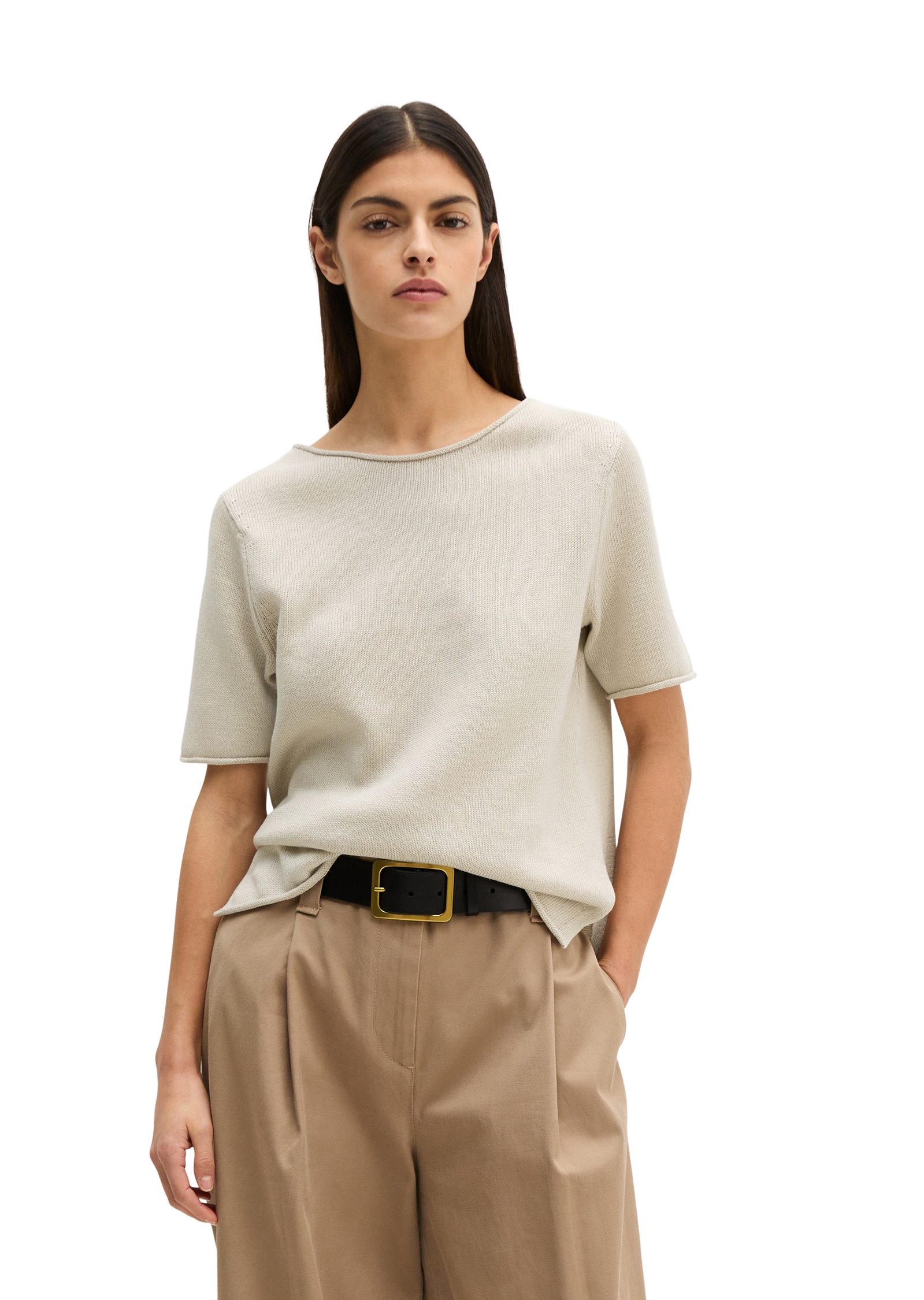 Image of Marc OPolo Kurzarmpullover regualr fit, mit Rollkanten