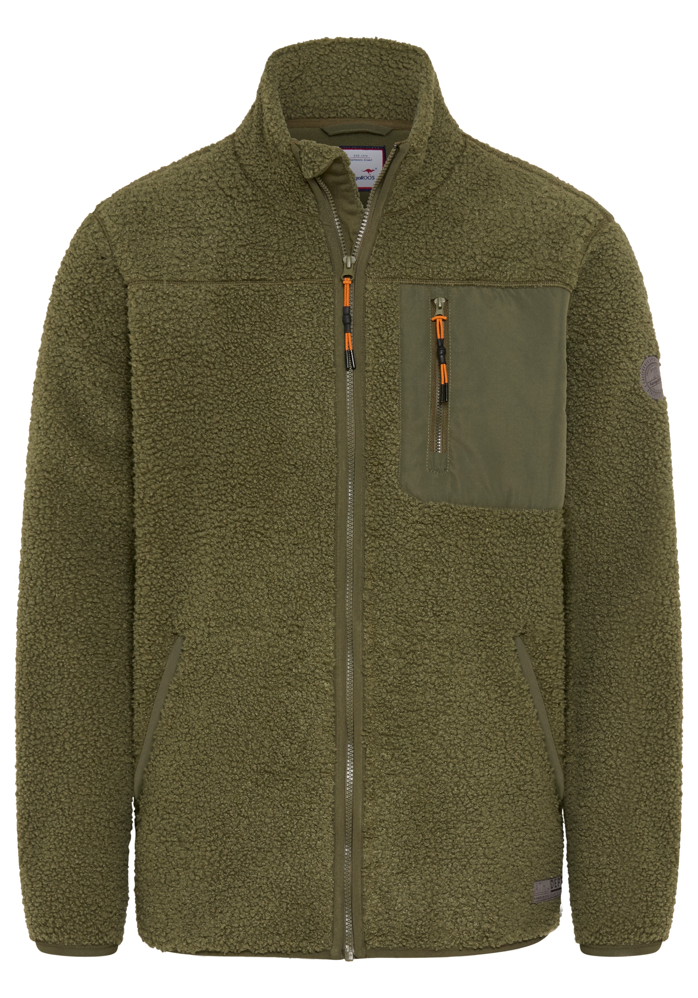 KangaROOS Fleecejacke Teddy Fleece Jacke mit  Brusttaschen für den Übergang