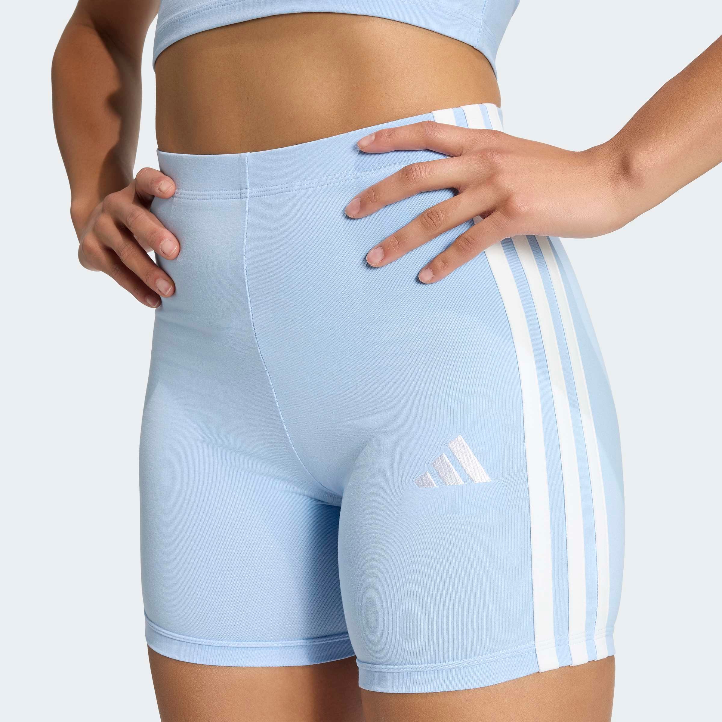 adidas Sportswear Caleçon d'entraînement »ESSENTIALS 3-STREIFEN HIGH WAISTED KURZE LEGGINGS«  kurze Leggings, mittelhoher Bund, flacher, elastischer Bund