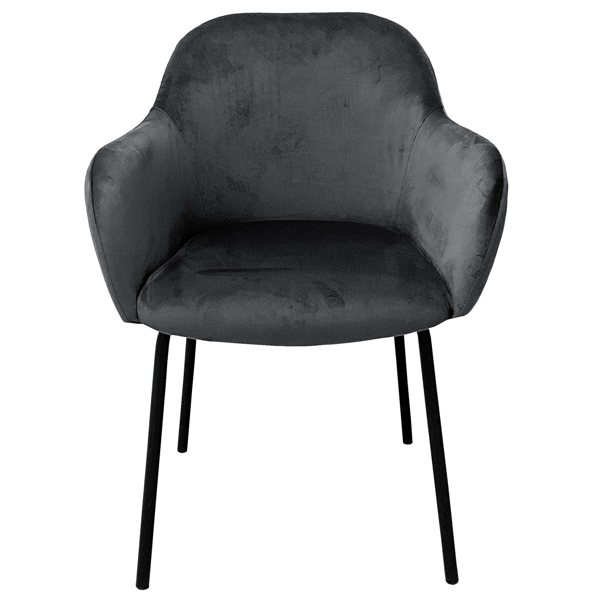 GOODproduct Chaise de salle à manger »Dannika« () pflegeleichter Veloursstoff, schwarze Metallbeine, Sitzbreite 41 cm