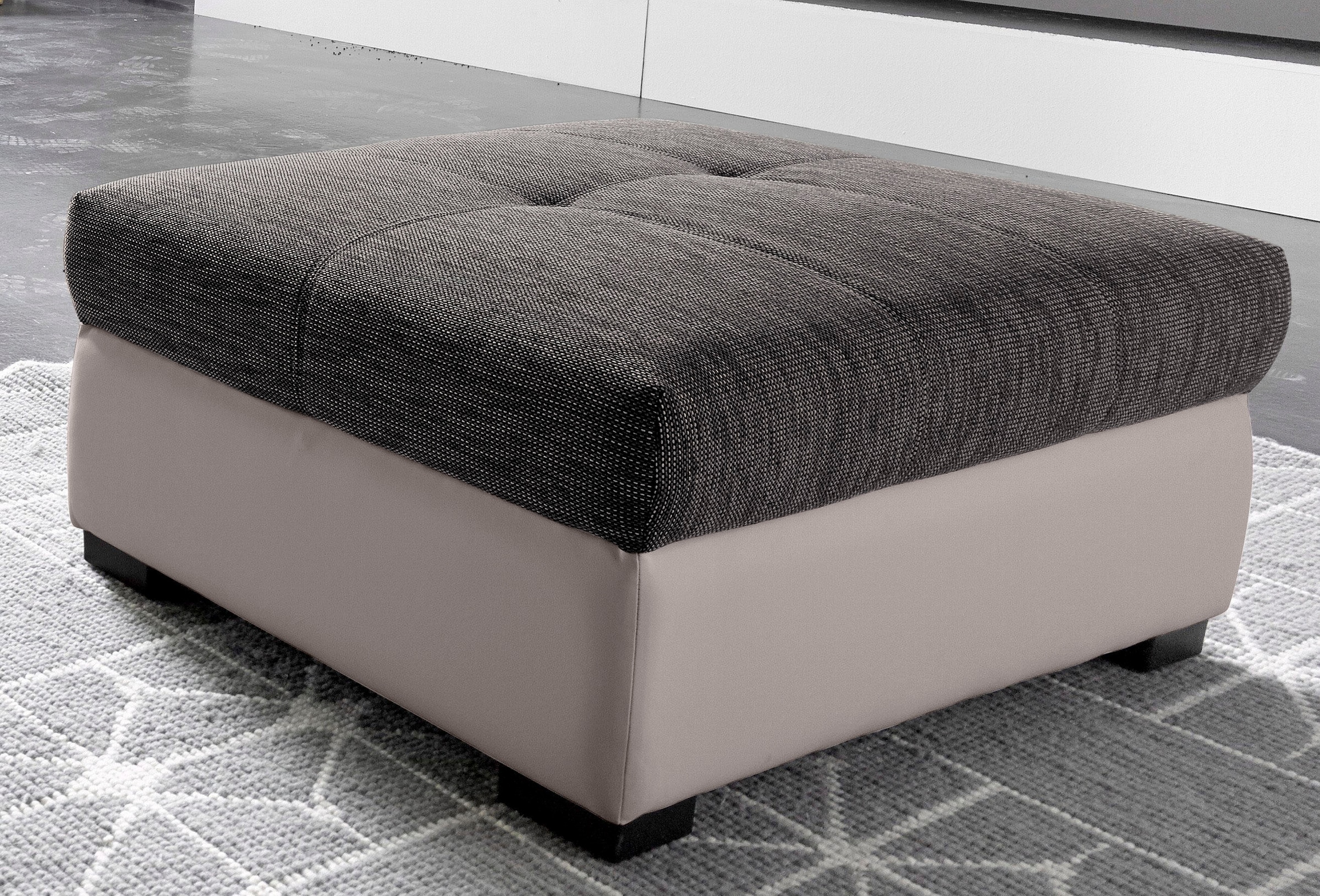 COTTA Polstergarnitur »Speedway L-Form«, (Set), Set bestehend aus: Ecksofa mit Kopfteilverstellung & Hocker