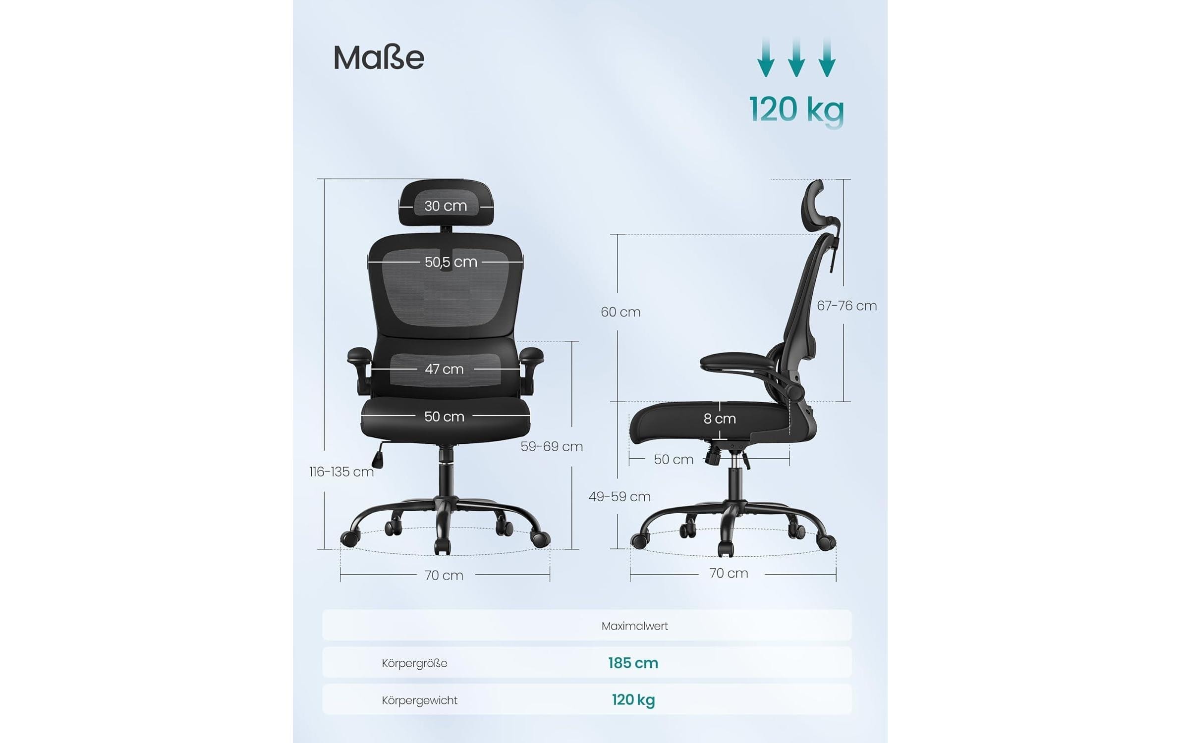 SONGMICS Chaise de bureau »mit Armlehnen« ()