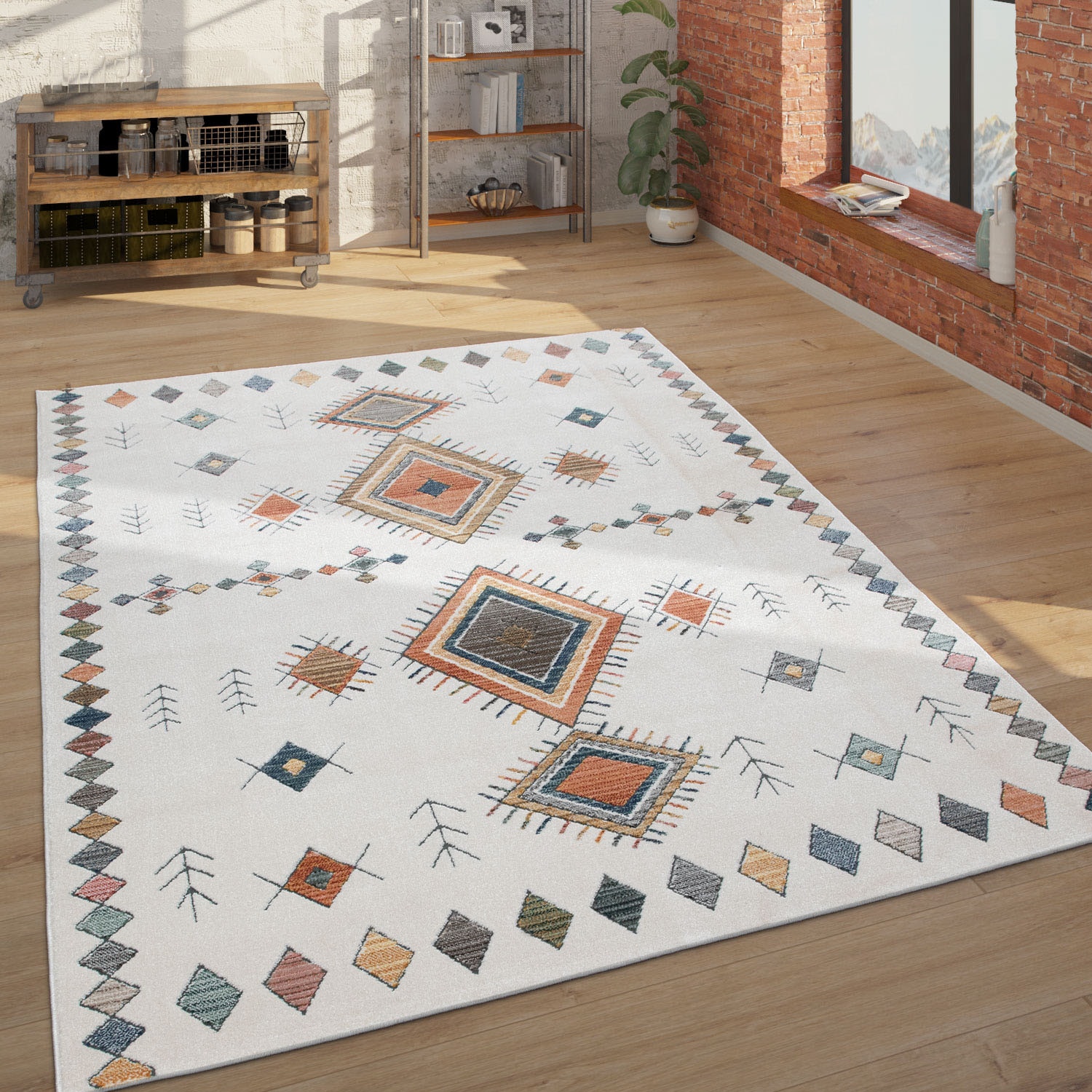 Paco Home Teppich »Harnuba 760«, rechteckig, 9 mm Höhe, Kurzflor, Ethno Design, Wohnzimmer