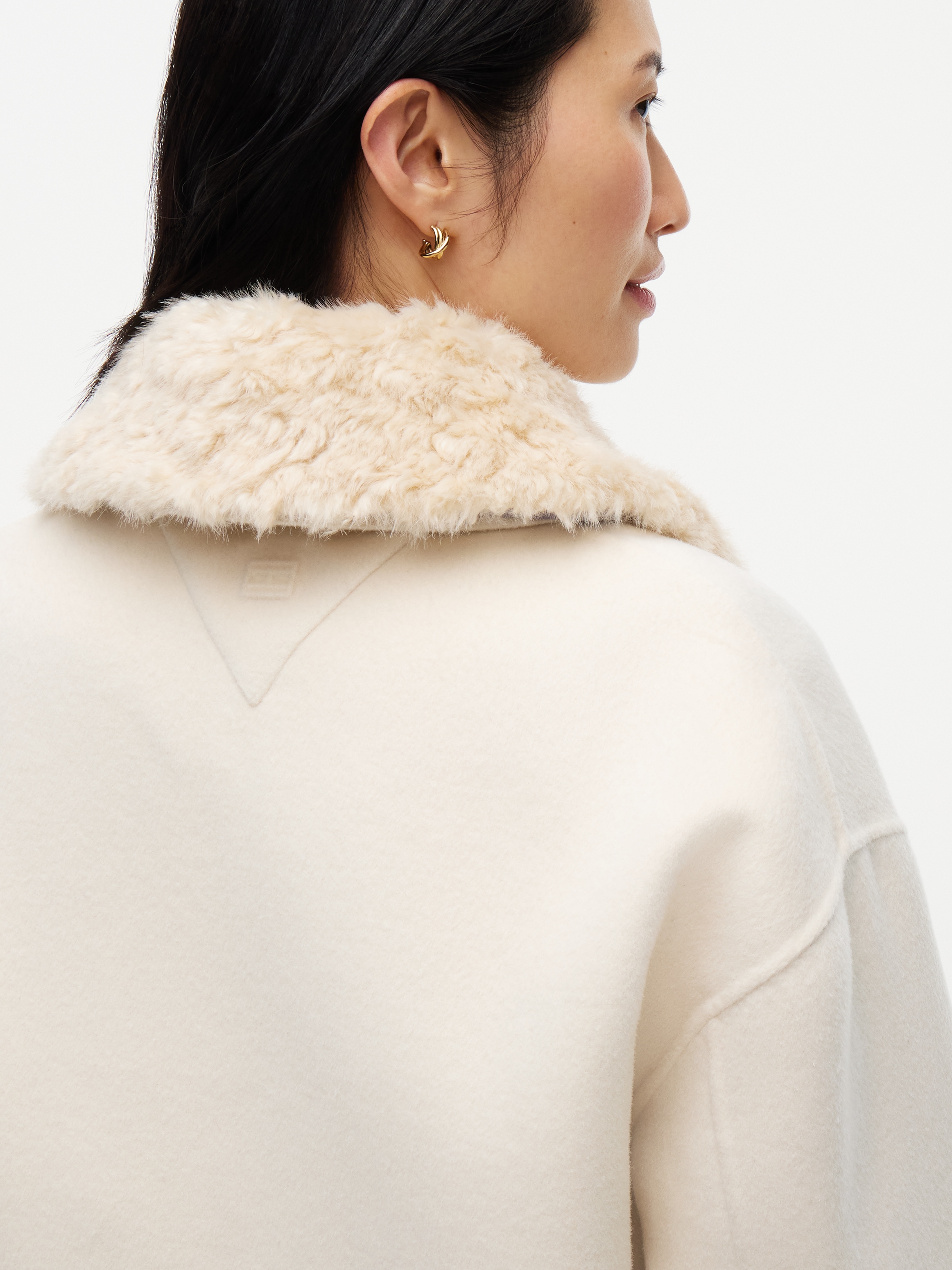 Tommy Hilfiger Veste courte »DF WOOL ZIP THROUGH JACKET« Materialmix, mit Wolle