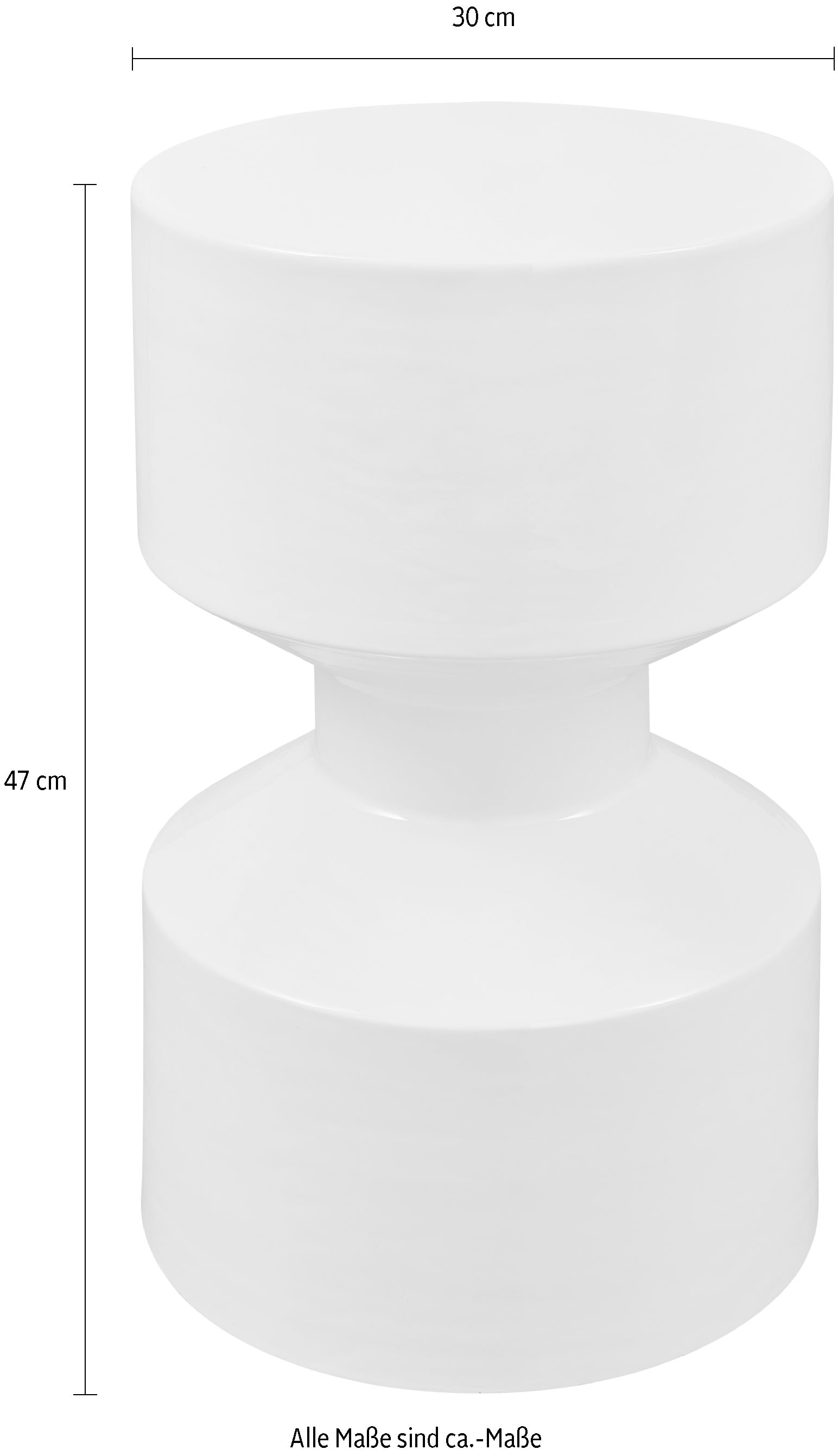 WOOOD Beistelltisch »Glanz Metall mit Hochglanz-Lackierung in spielerischer Form« H 47 x B 30 x T 30 cm, Tragkraft 25 kg, pfleigleicht, Schutzlackierung