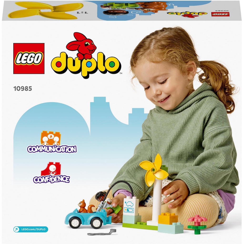 LEGO® Konstruktionsspielsteine »Windrad und Elektroauto (10985), LEGO® DUPLO Town«, (16 St.)