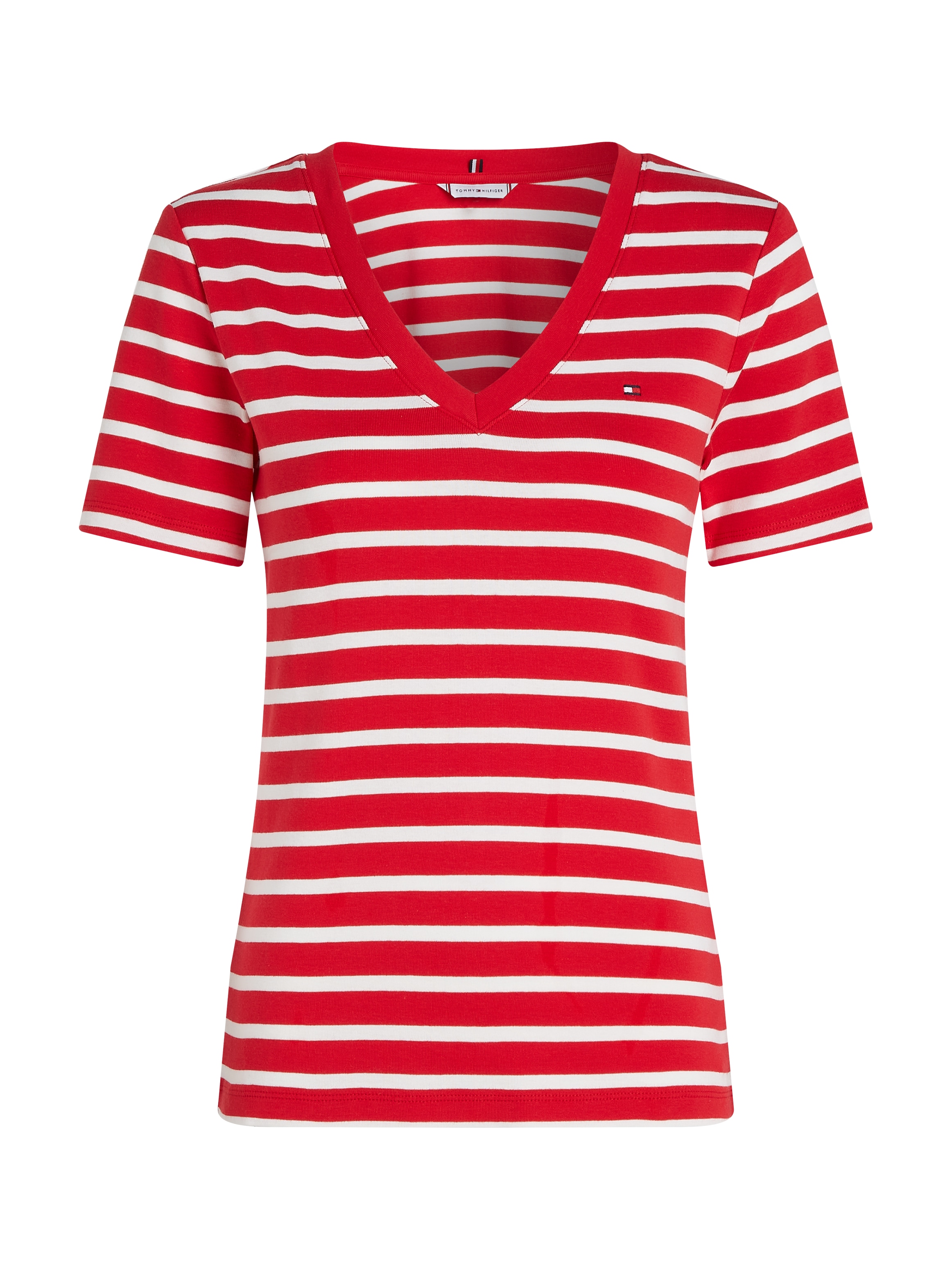 Tommy Hilfiger T-Shirt »SLIM CODY V-NK SS«, mit Logostickerei