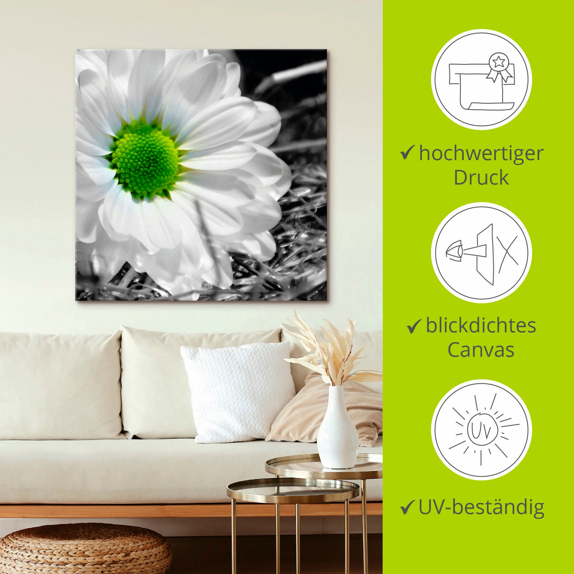 Artland Wandbild »Weisse Blume«, Blumen, (1 St.), als Leinwandbild, Wandaufkleber in verschied. Grössen