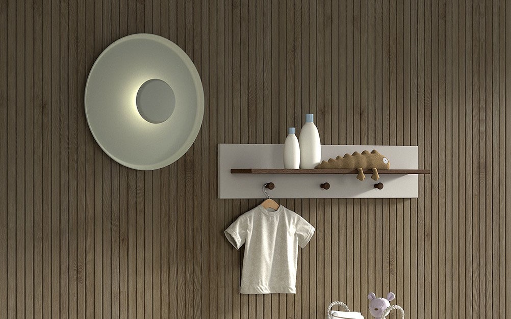Vipack Wandregal »Sezane mit einem grossen Ablageboden, universell einsetzbar« MDF Clay farben lackiert, Boden und Haken Kiefer nussbaumfarbig