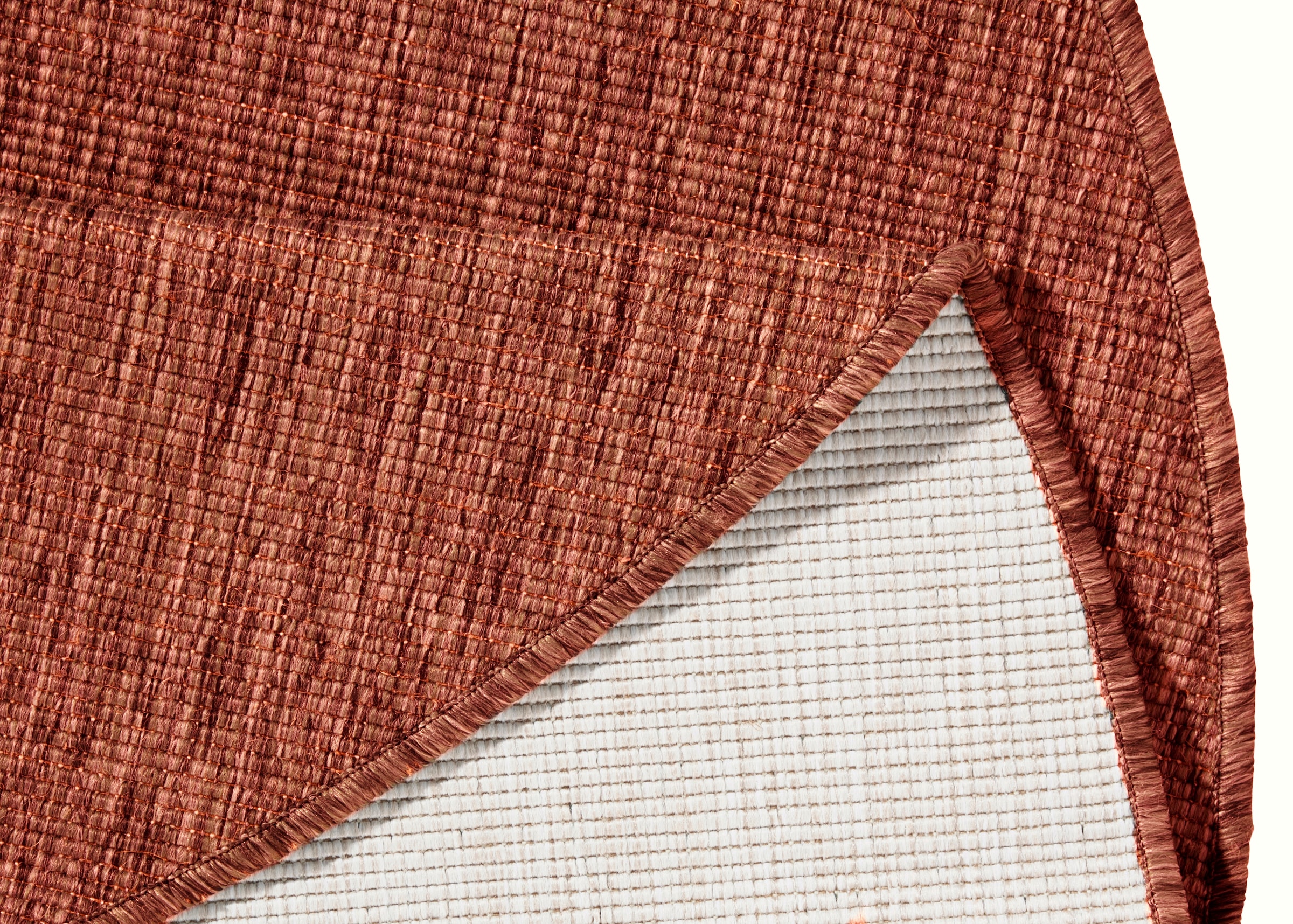 NORTHRUGS Teppich »Miami Wendeteppich«, rund, 5 mm Höhe, In-& Outdoor, Wetterfest, Balkon, Garten, Wohnzimmer, Wasserfest