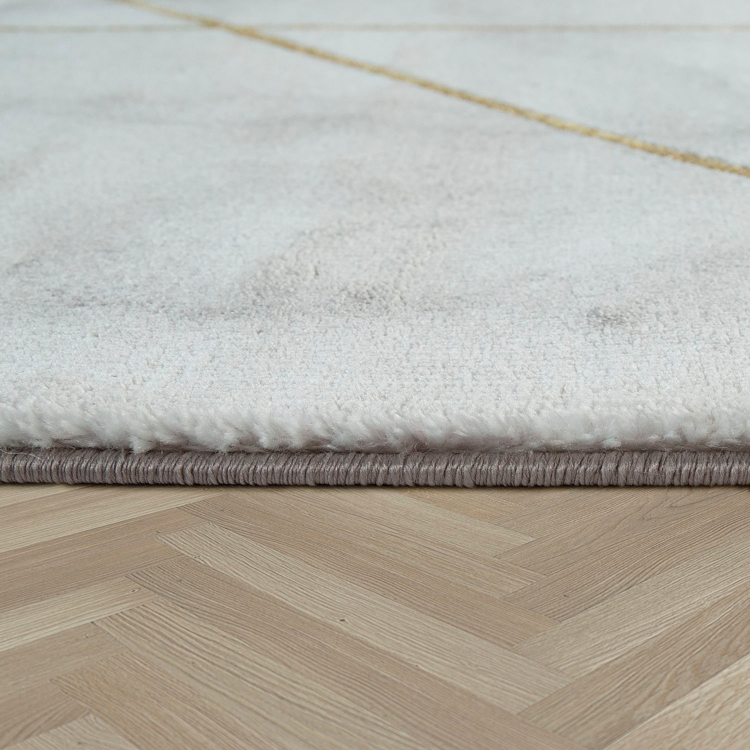 Paco Home Teppich »Kraft 523«, rechteckig, 16 mm Höhe, Kurzflor, edles Marmor Design, mit gold- oder silberfarbenen Akzenten