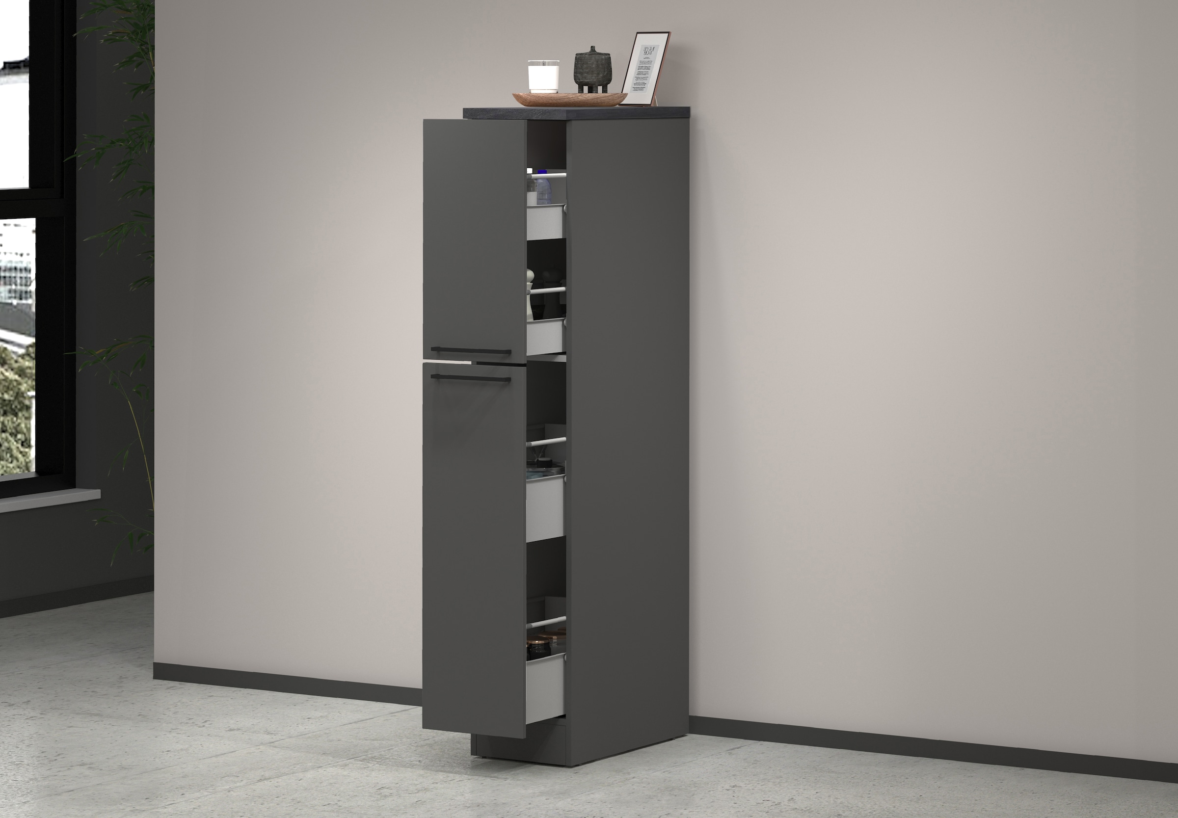 KOCHSTATION Armoire à pharmacie »KS-Sole« Breite 30 cm, 2 Auszüge, 4 Fächer