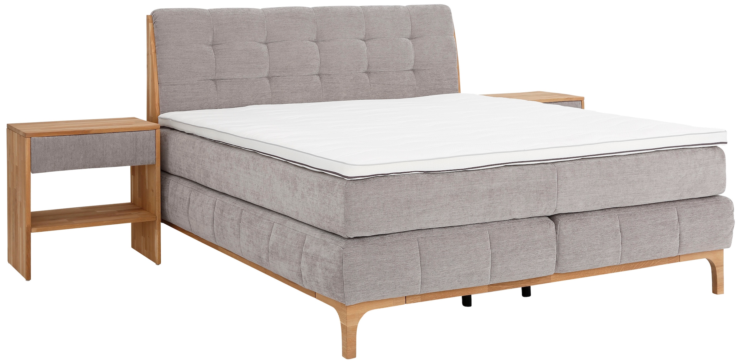 GOODproduct Boxspringbett »Jelle«, (5 St.), zertifizierte, recycelte Bezugsstoffe, verschiedene Ausführungen