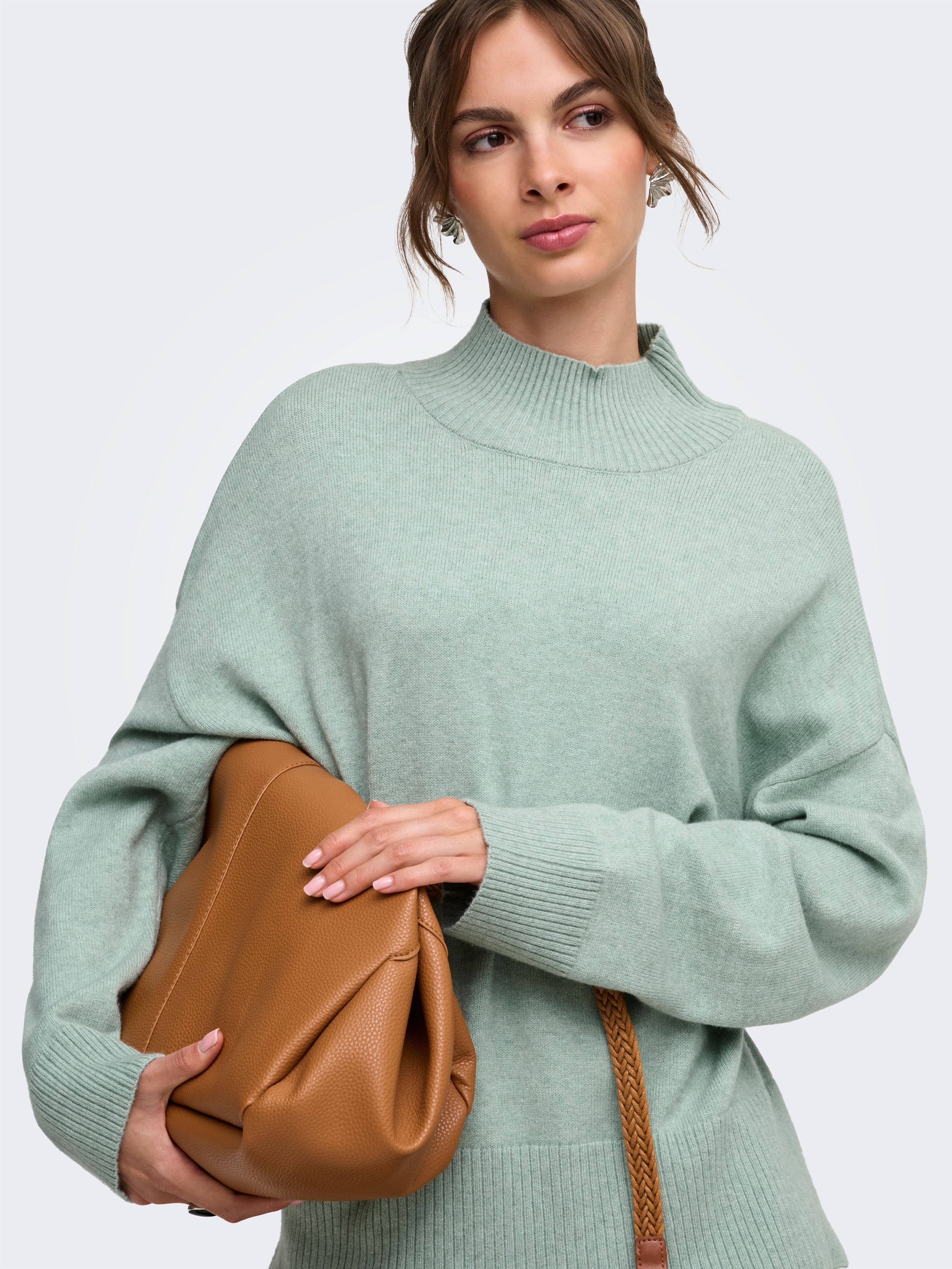ONLY Strickpullover »ONLMARY LS HIGH NECK SLIT KNT NOOS« Viskosemischung, regular fit