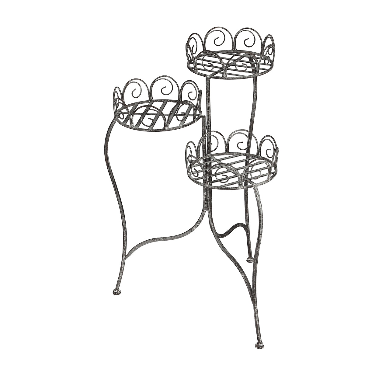 Image of Ambiente Haus Blumenhocker "Blumenständer in grau (H) 70cm" 1 Stk. tlg. aus Schmiedeeisen mit Pulverbeschichtung für Innen- und Aussenbereich