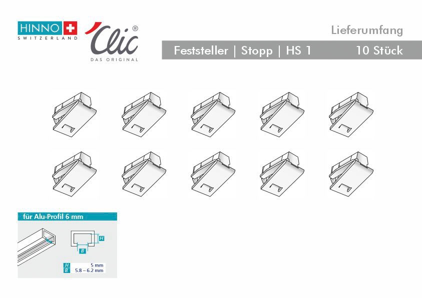 »hinno-stop acheter Clic-Feststeller St.), Feststeller confortablement (10 HINNO HINNO HS01«,