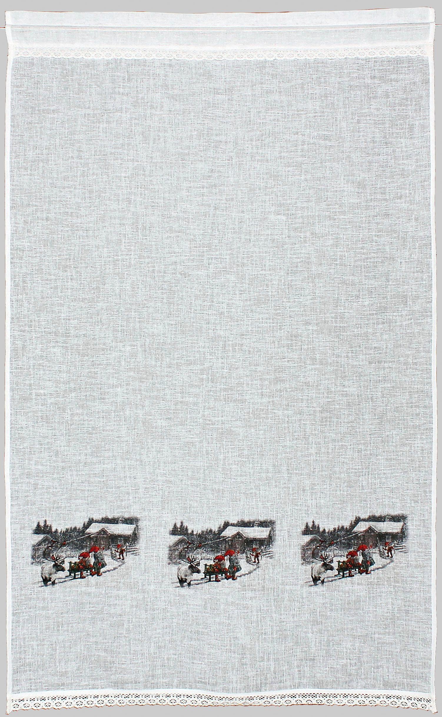 HOSSNER - ART OF HOME DECO Gardine "Wintermärchen" Stangendurchzug 1 Stk. tlg. Landhaus-Look