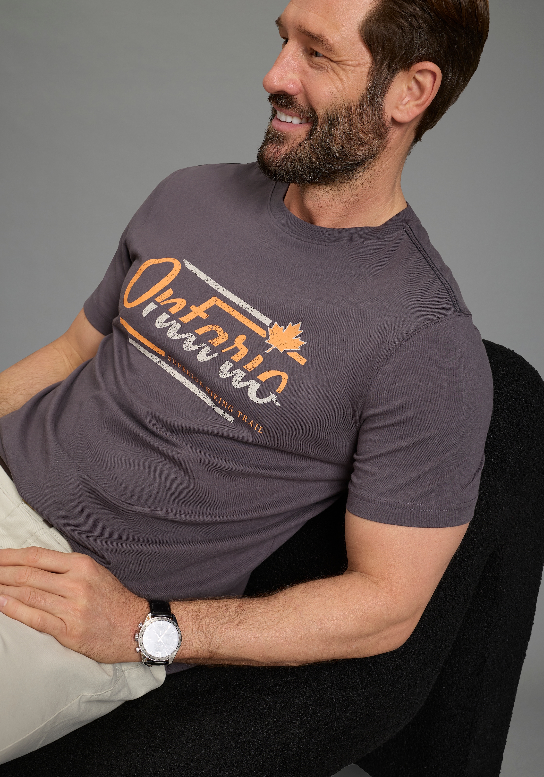 Image of Mans World Rundhalsshirt "Neue Kollektion" normale Passform, kurzarm, mit Print, bedruckte Optik