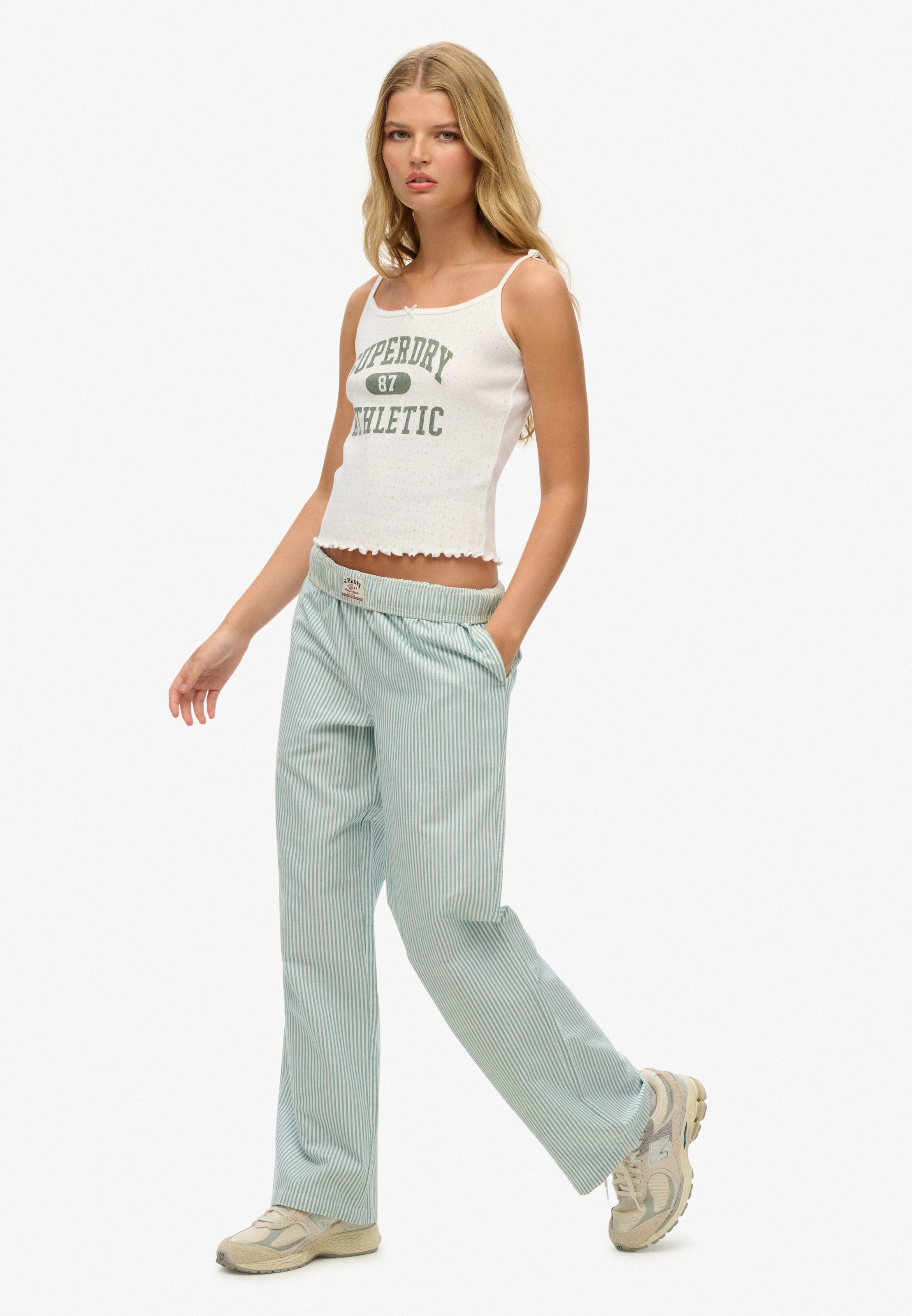 Superdry Pantalon cargo »COTTON STRIPE ELASTIC TROUSER«  en coton et jersey, coupe décontractée, aspect rayé