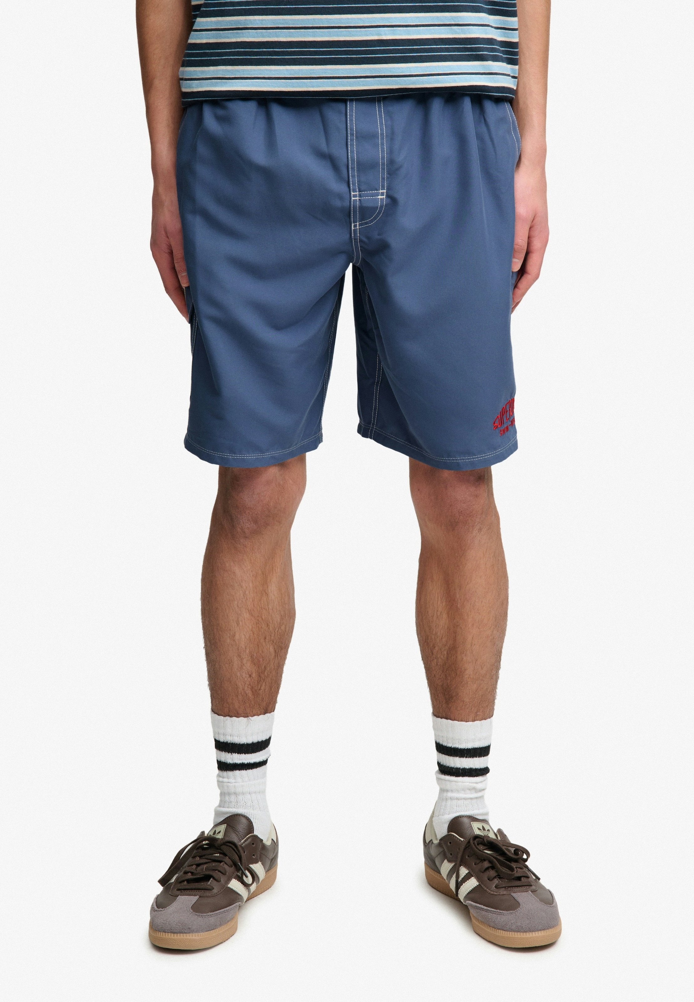 Image of Superdry Badeshorts "CARGO 19 BOARDSHORT" lockere Passform, aus Polyester, unifarbenes Design
