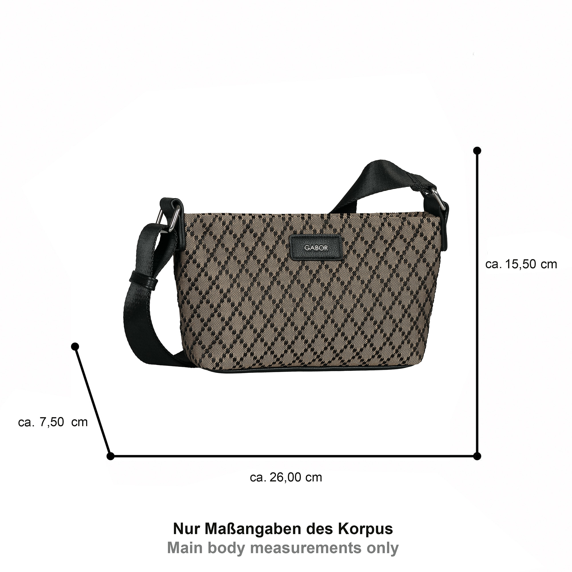 Gabor Sac à bandoulière »Helmea« Sac à épaule pour femme avec garniture contrastée et inscription logo
