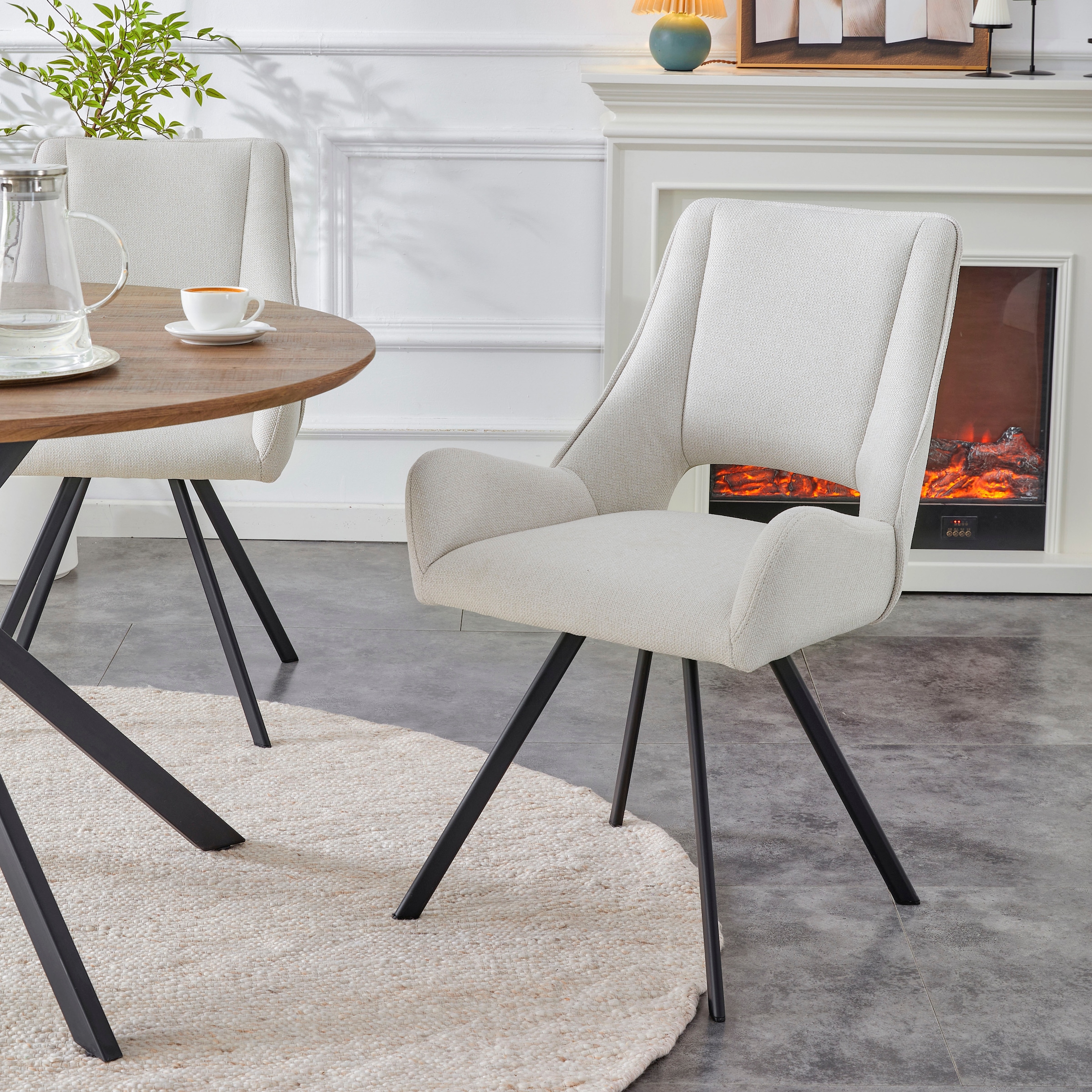 Home affaire Esszimmerstuhl »BRANDON, 2er Set, mit Metallgestell in matt schwarz« (Set) 2 Stk.in verschiedenen Farben, Belsatbarkeit pro Stuhl 120 kg