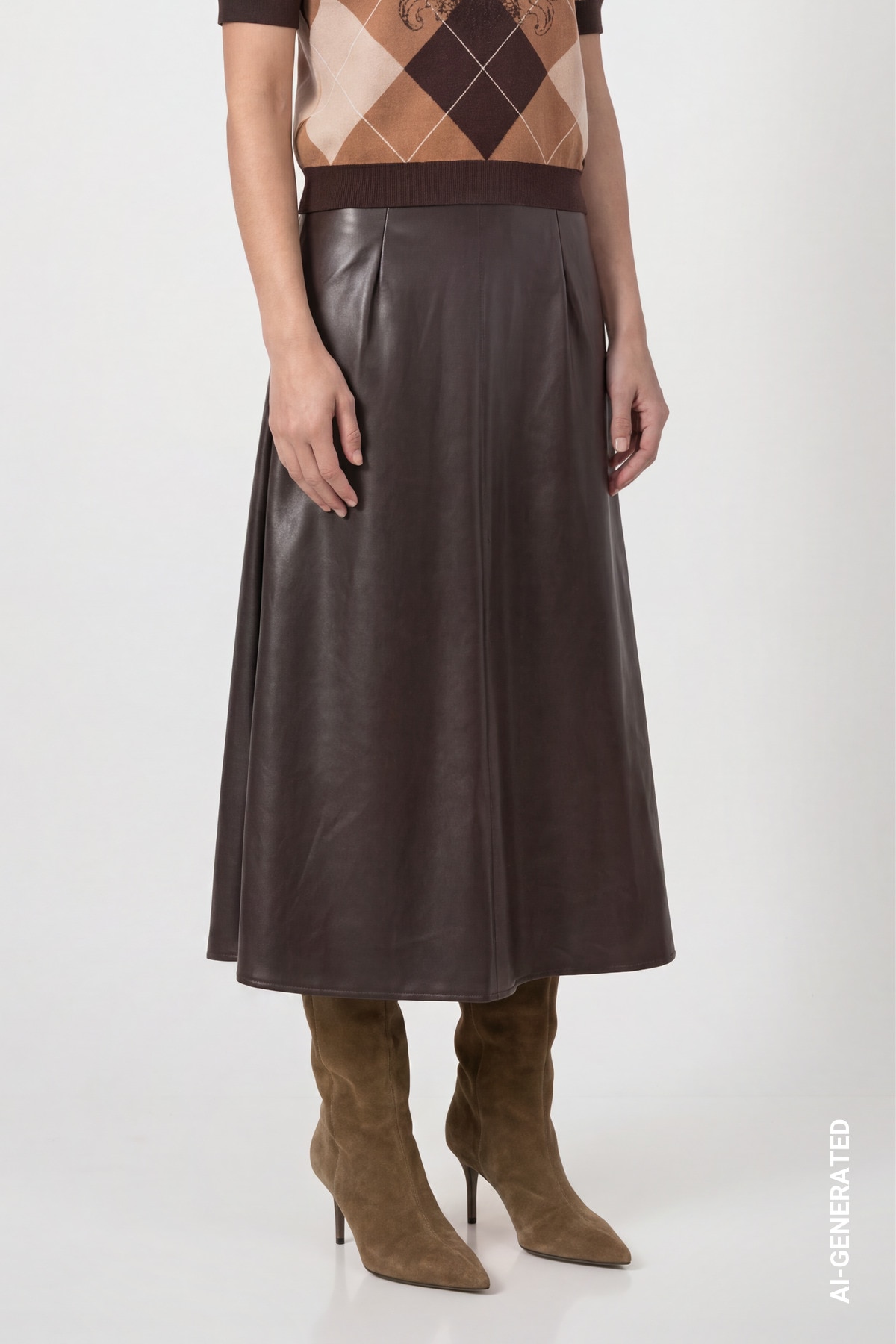 Image of Monari Lederimitatrock "Rock Lederimitat" Regular fit mit seitlichem Reissverschluss