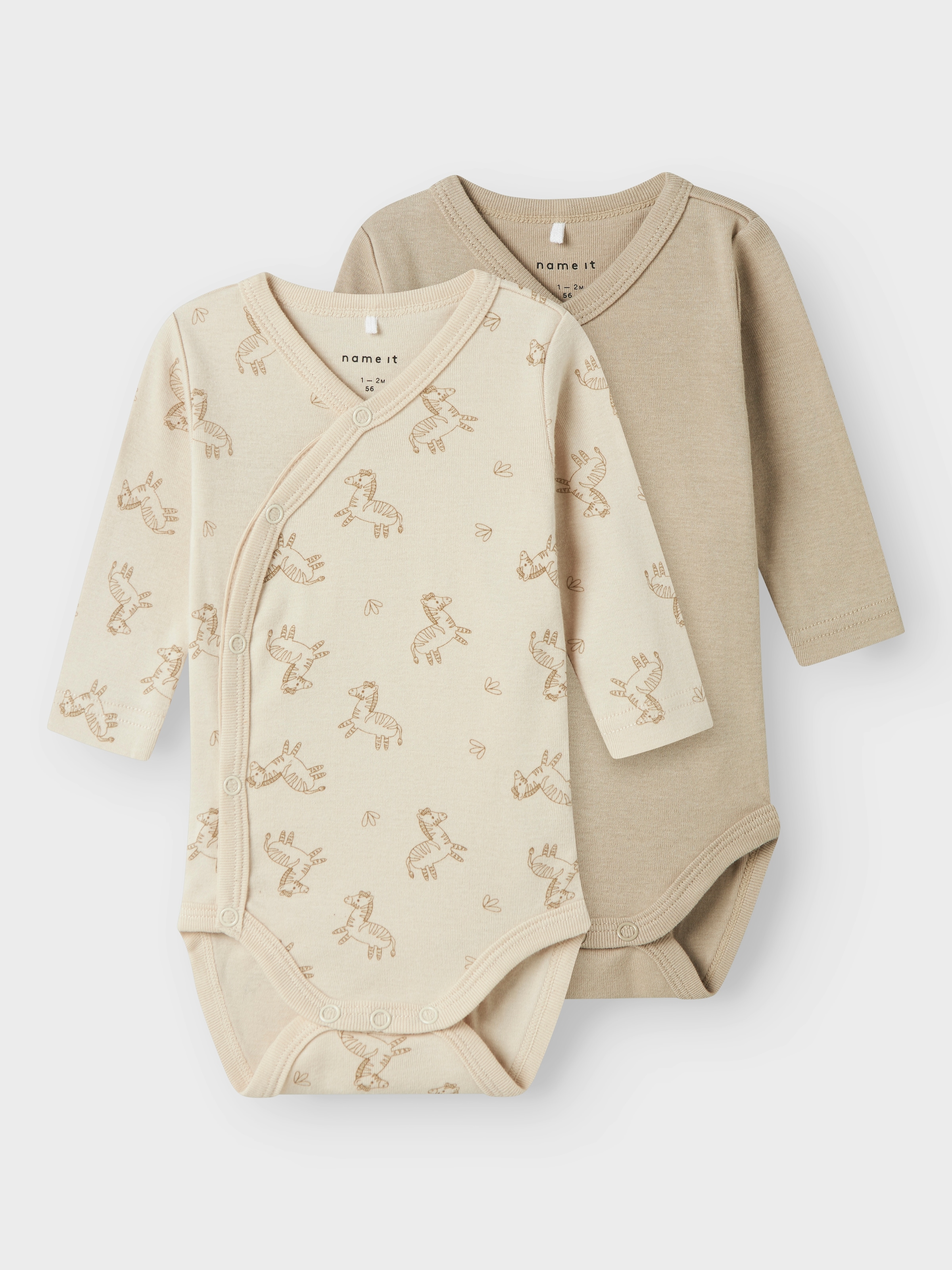 Image of Name It Body "NBNBODY 2P LS WRAP RAINY DAY ZEBRA NOOS" Packung, 2 Stk.