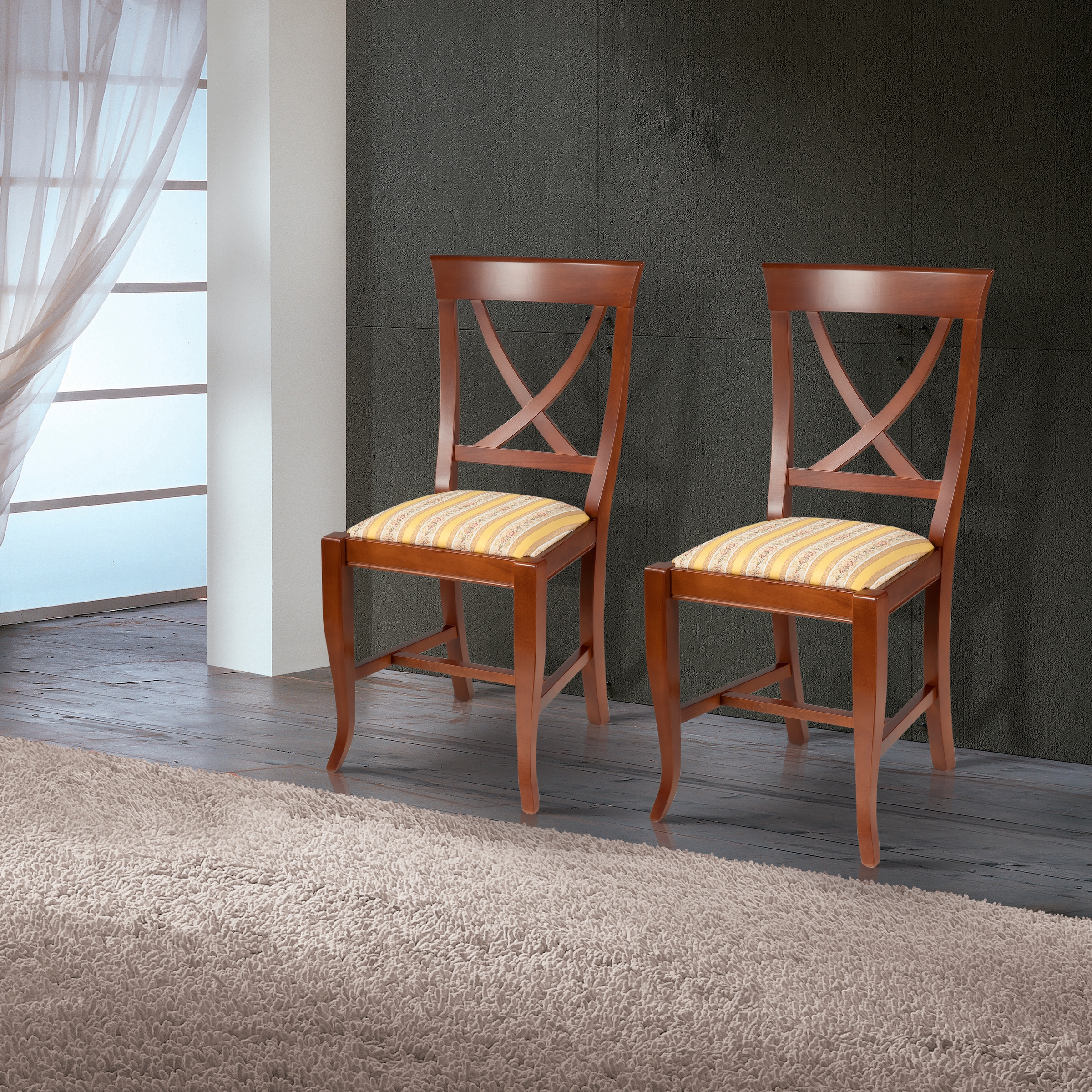 Home affaire 4-Fussstuhl »Sofia«, 1 St., Baumwolle-Polyester, Breite 44 cm