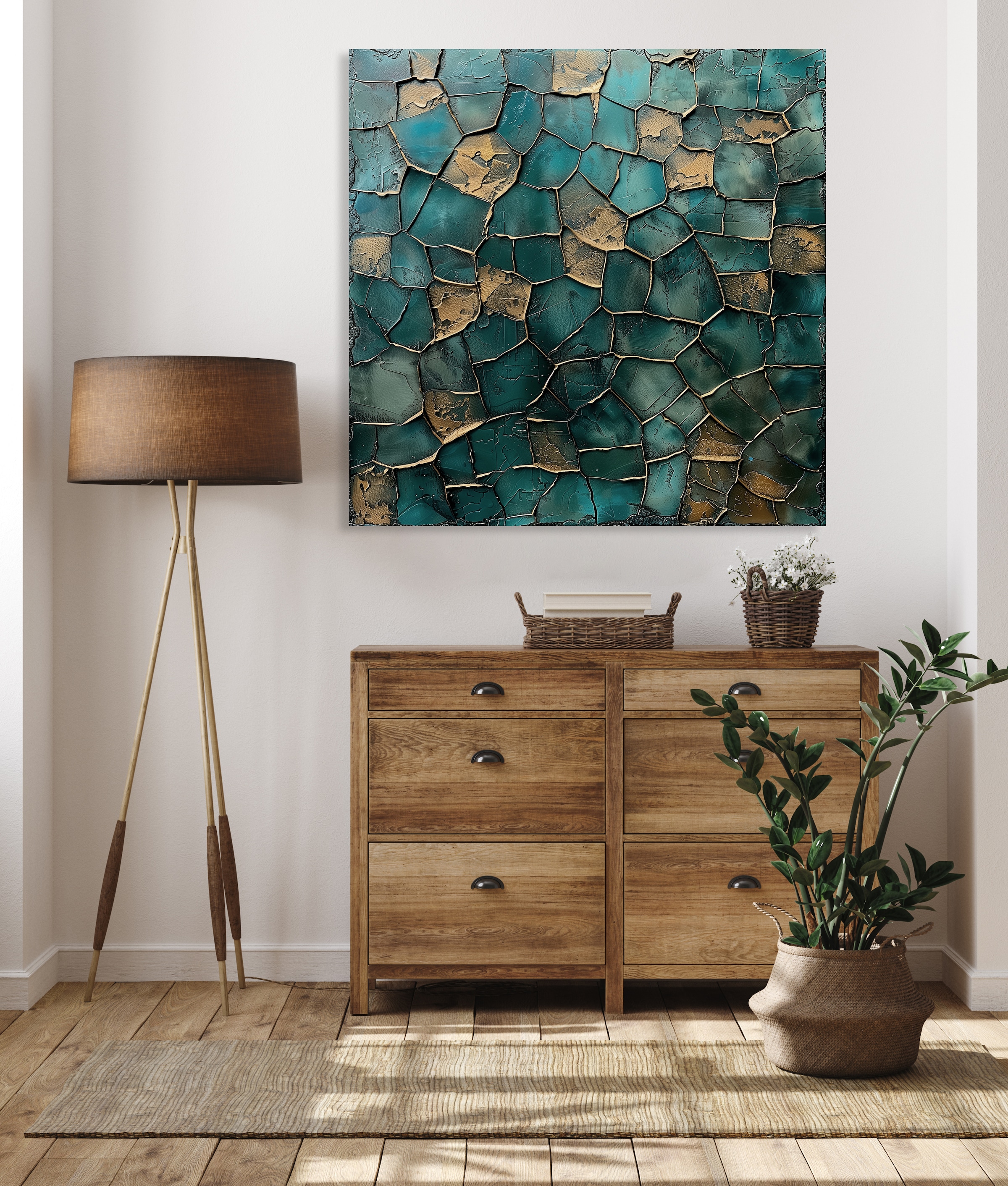 Image of queence Acrylglasbild "Mosaik in Türkis" Abstrakt Abstrakte Formen Gemälde Kunst 1 Stk. tlg. Fine Art-Print in Galeriequalität