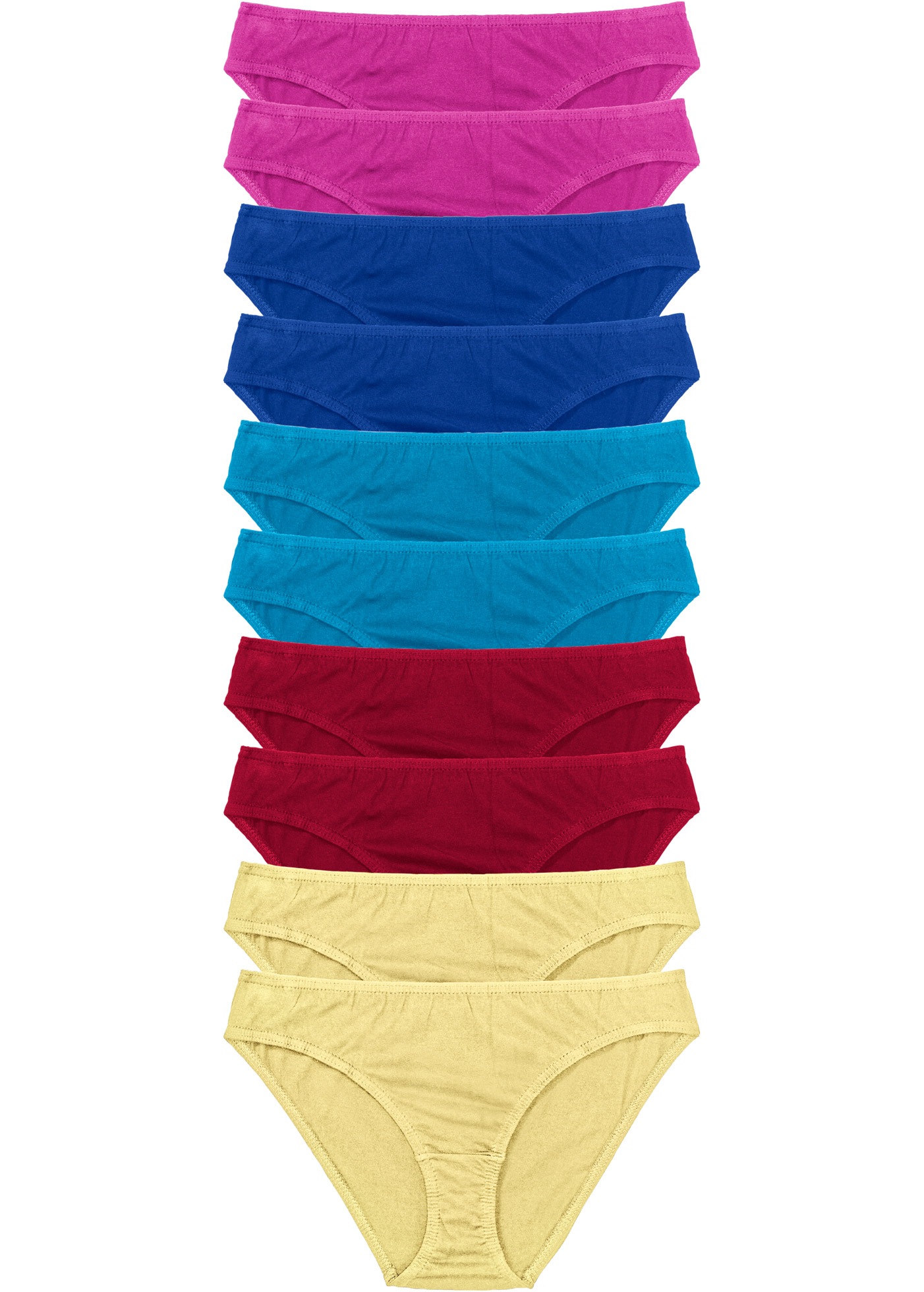Image of bonprix Slip "Slip (10er Pack)" Packung, 10 Stk. bequeme Passform, aus Baumwolle, verschiedene Farben, im 10er Pack