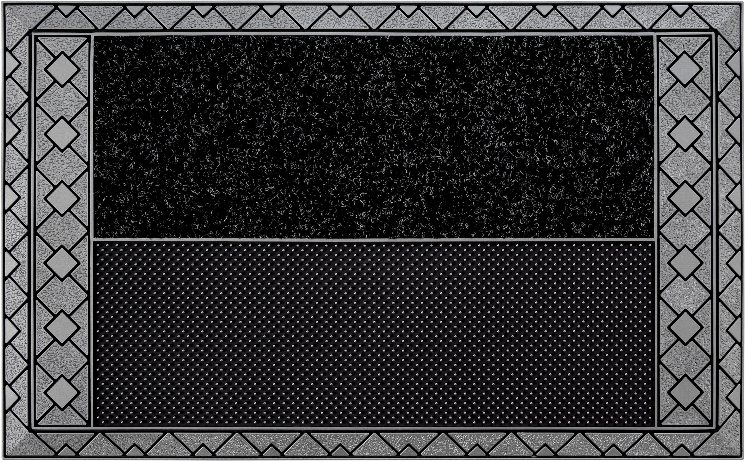 Home2Fashion Fussmatte »DC - Rhombus«, rechteckig, 8 mm Höhe, Schmutzfangmatte, robust, mit Bordüre, In- und Outdoor geeignet