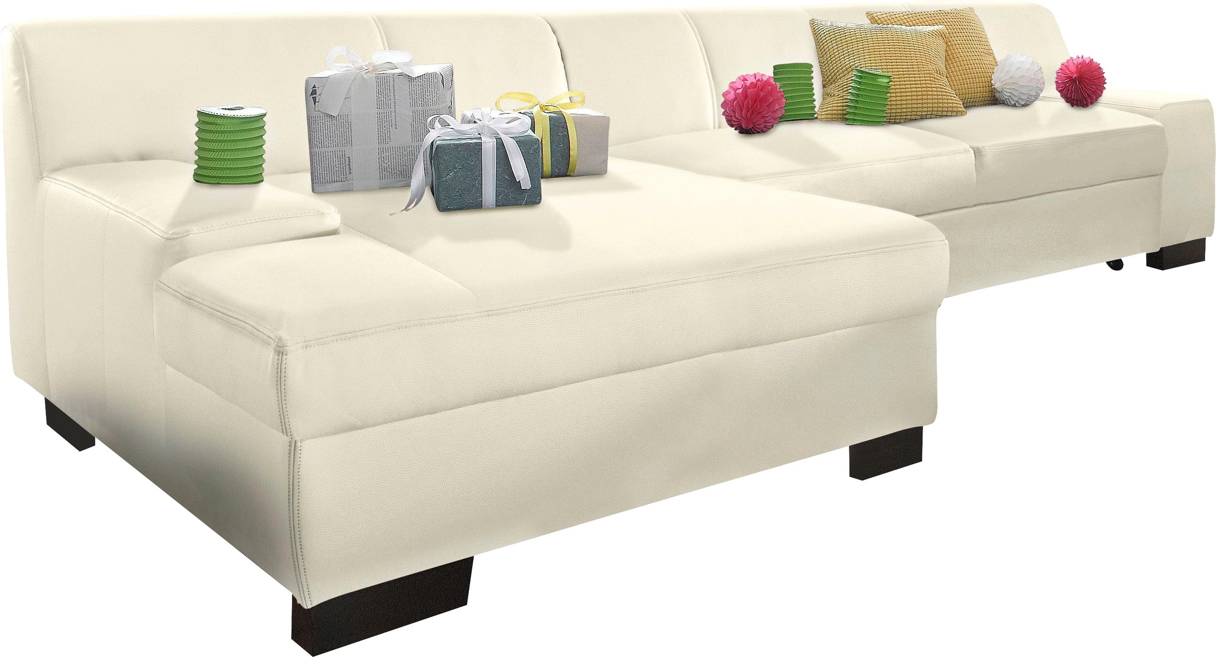 DOMO collection Ecksofa »Norma L-Form«, wahlweise mit Bettfunktion