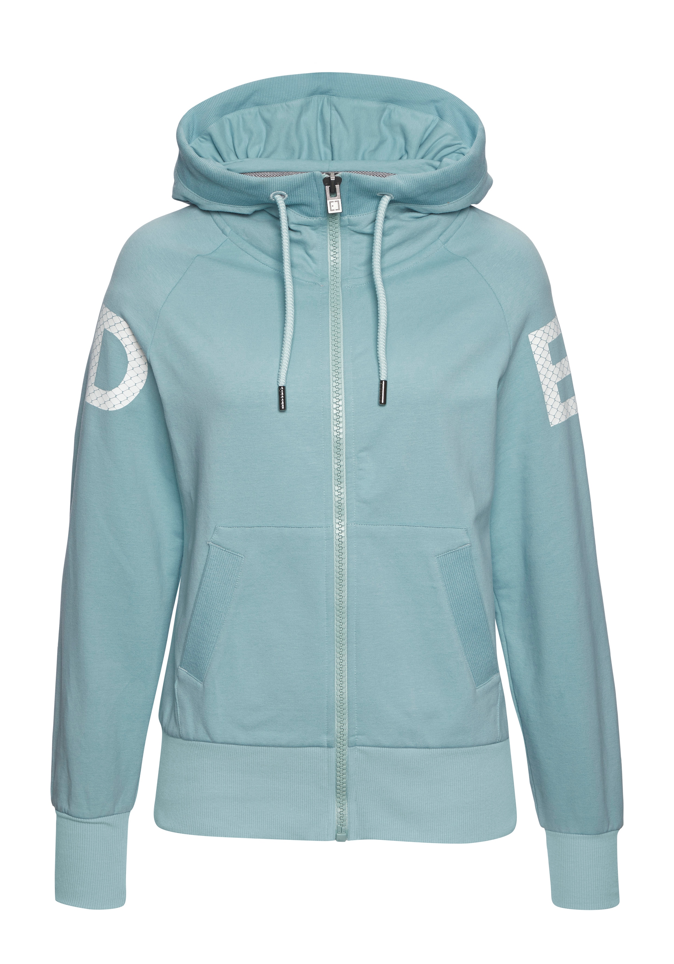 Elbsand Kapuzensweatjacke »Kalea« mit grossem Logodruck hinten, bequeme Freizeitjacke mit Taschen