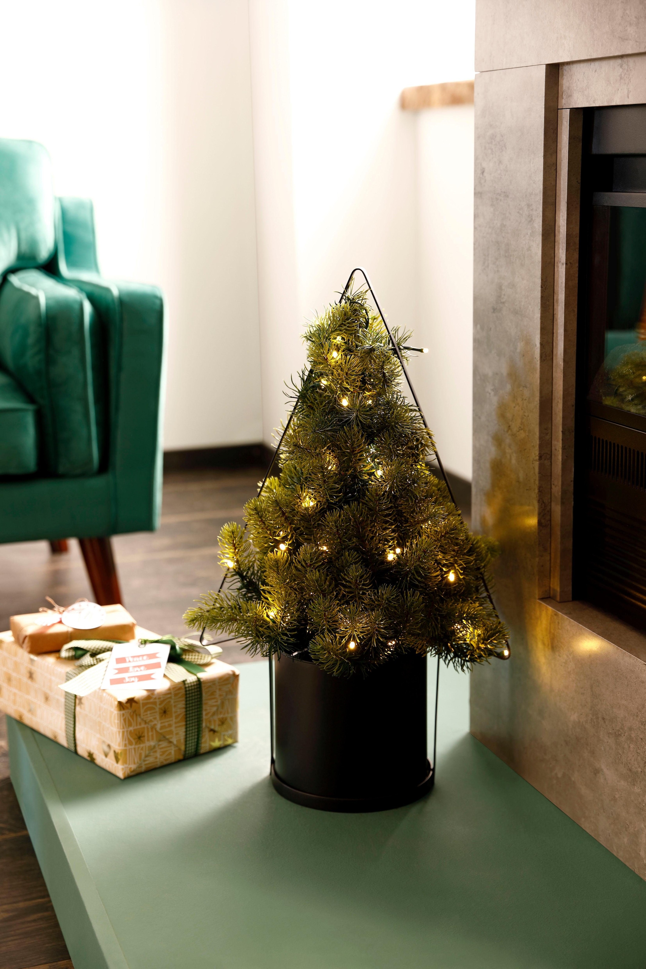 deco mit aussen, Creativ Weihnachtsbaum schwarzem künstlicher »Weihnachtsdeko Christbaum, Tannenbaum«, jetzt Künstlicher kaufen Kunststoff-Topf