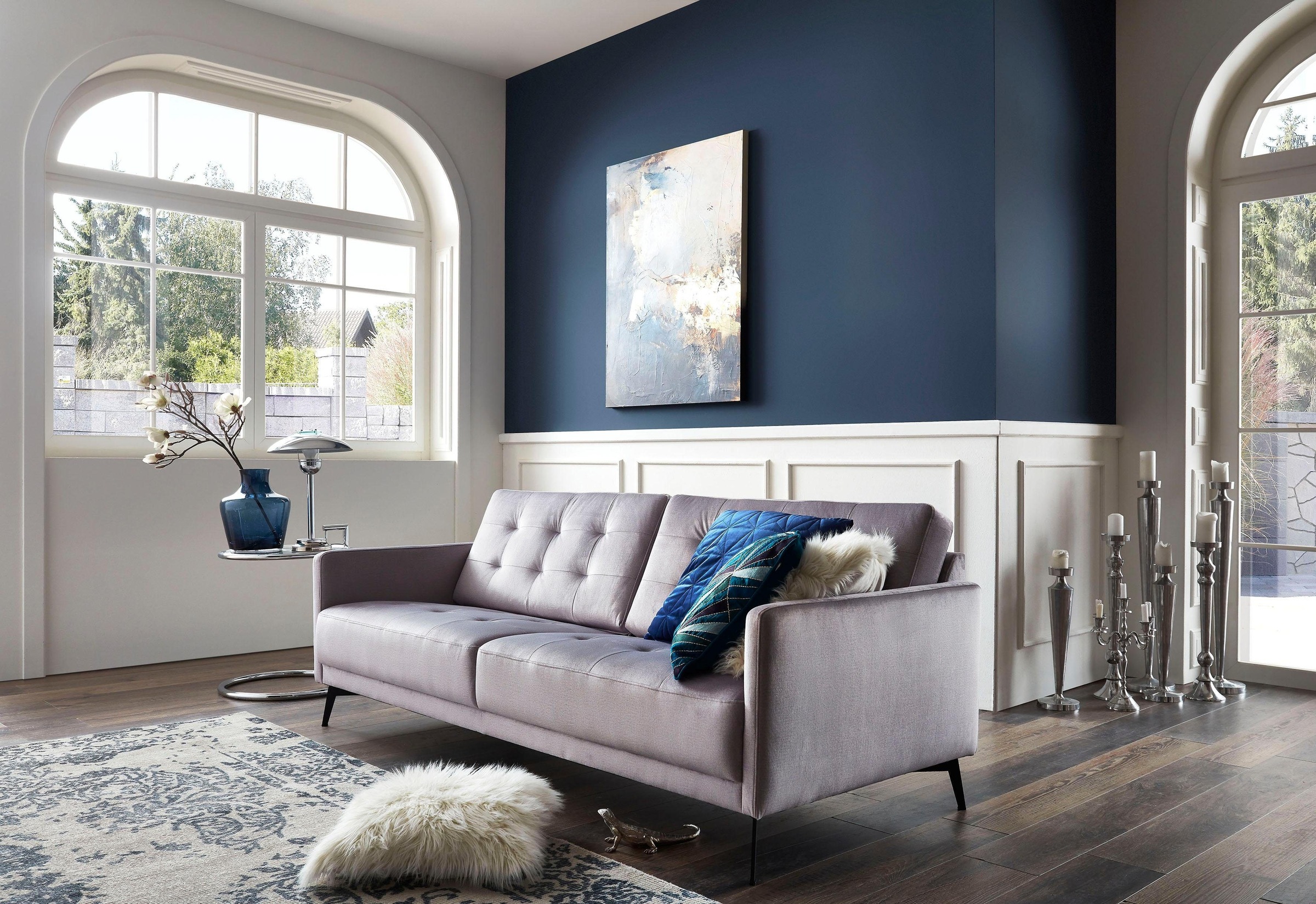 Image of Leonique 3-Sitzer »Esterel«, mit raffinierter Steppung im Rücken und schmalen Metallfüssen, in modernen Farben bei Ackermann Versand Schweiz