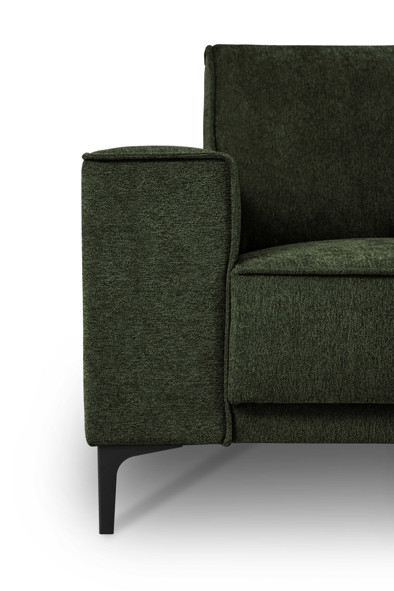 Places of Style 3-Sitzer »3er Sofa Oland, Struktur, Flachgewebe, Luxus-Microfaser, Boucle«, 224 cm, Wellenunterfederung, Skandi-Design, Metallfüsse