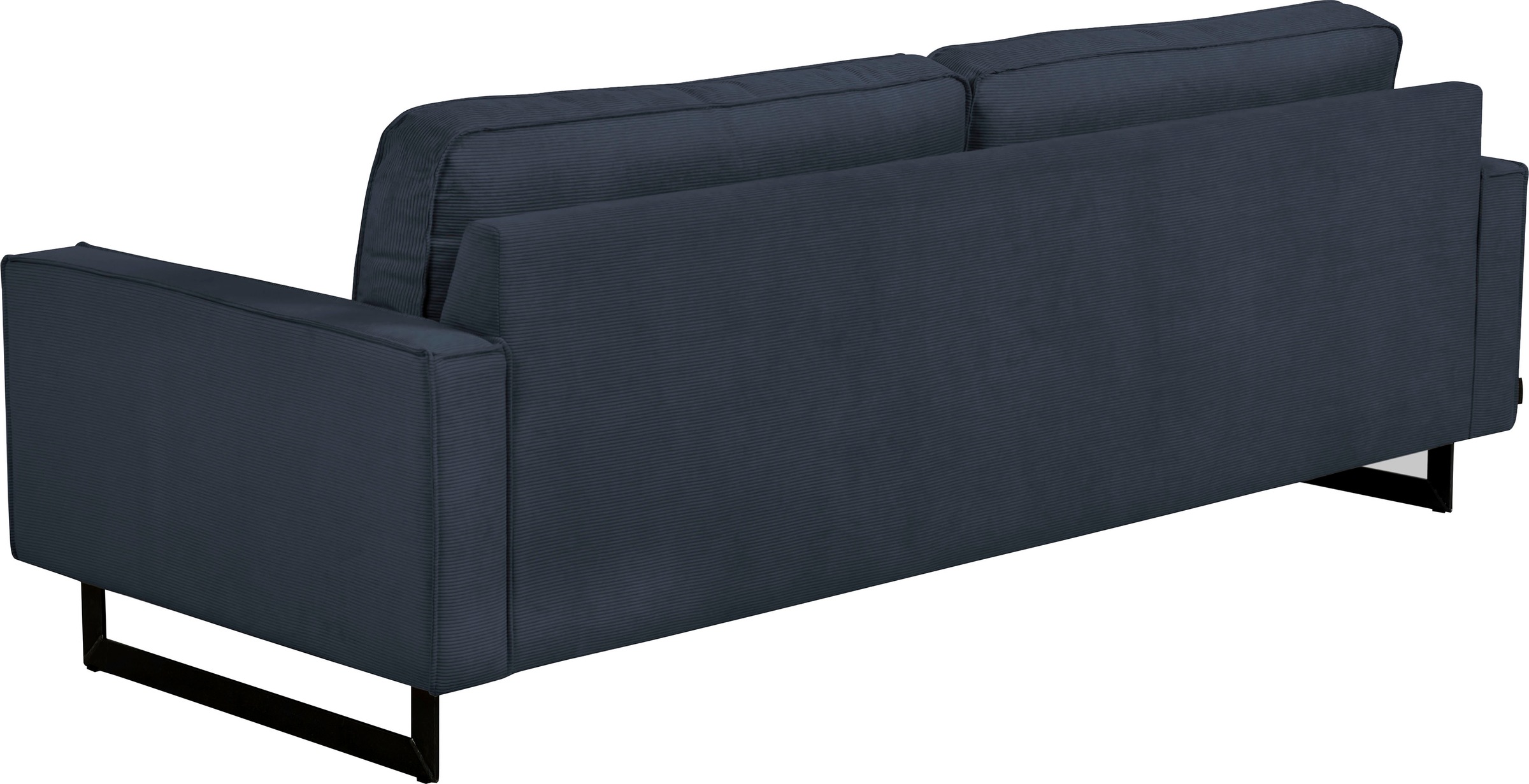 Places of Style 3-Sitzer »Maxi-Ausführung Pinto, 236 cm, Cord, Chenille, Lederoptik«, mit Keder, schwarze Metallfüsse, Wellenunterfederung