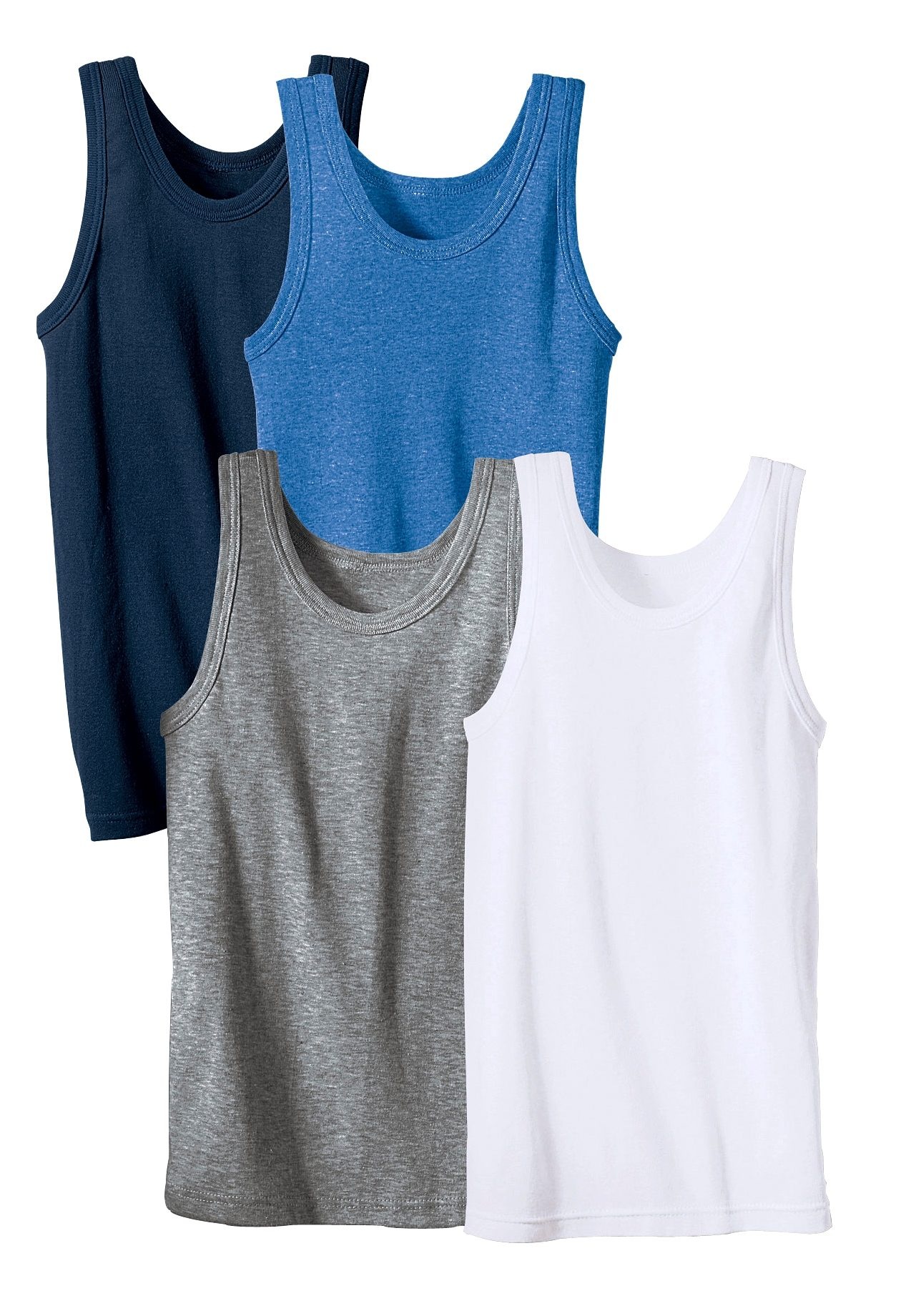 H.I.S Unterhemd Packung, 4 Stk. unifarben, Tanktop, Feinripp-Qualität