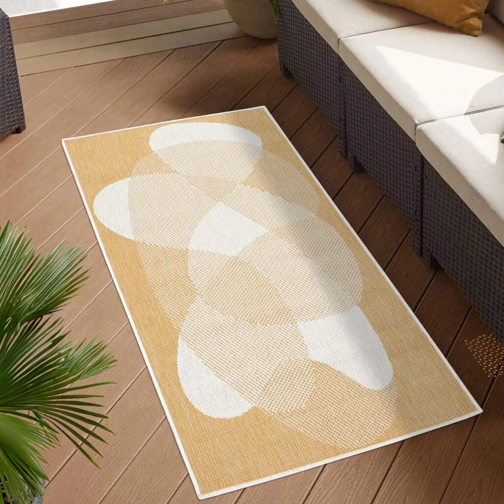 Carpet City Outdoorteppich »DUO RUG 5835« rechteckig 5 mm Höhe Wendeteppich Wetterfest In- & Outdoor, Balkon, Terrasse, Wohnzimmer
